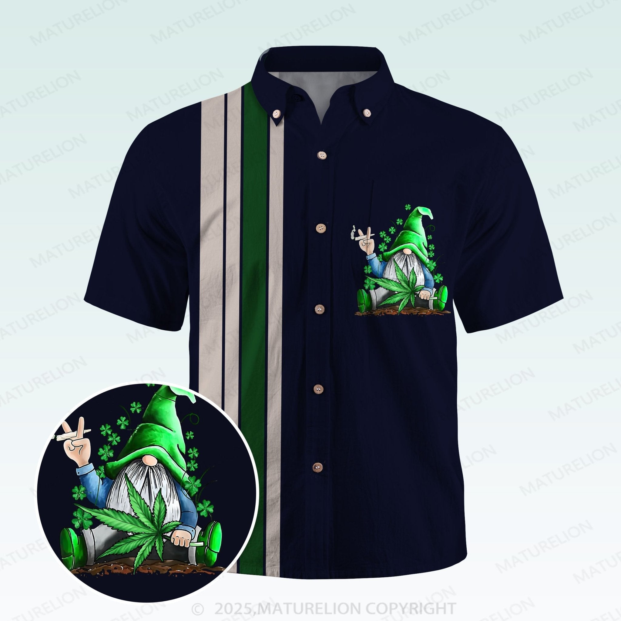Maturelion St. Patrick's Hawaiian Shirt Lucky Tropical Vibes from the 50s Hawaiian Shirt