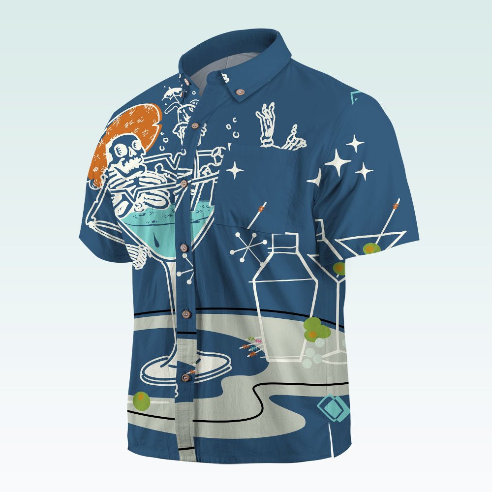 Maturelion Men's Hawaiian Shirt Bowling Summer Loose Hawaiian Beach Shirts