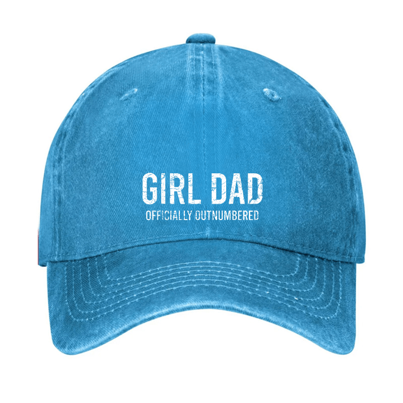Girl Dad Officially Outnumbered Funny Cap (Free Customization)