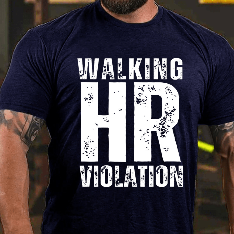 Walking HR Violation Men's Cotton T-shirt (Free Customization)