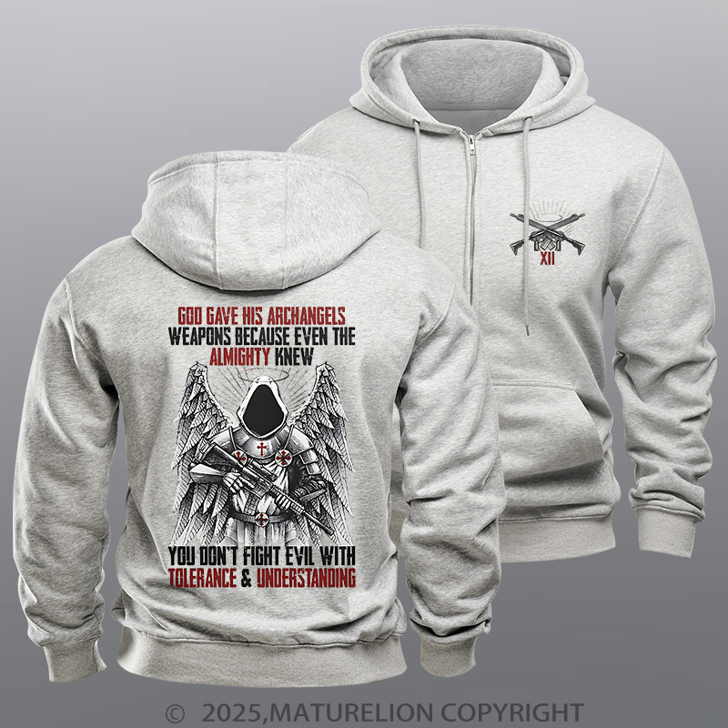 Maturelion Men's Hoodie Archangels Zipper Hoodie
