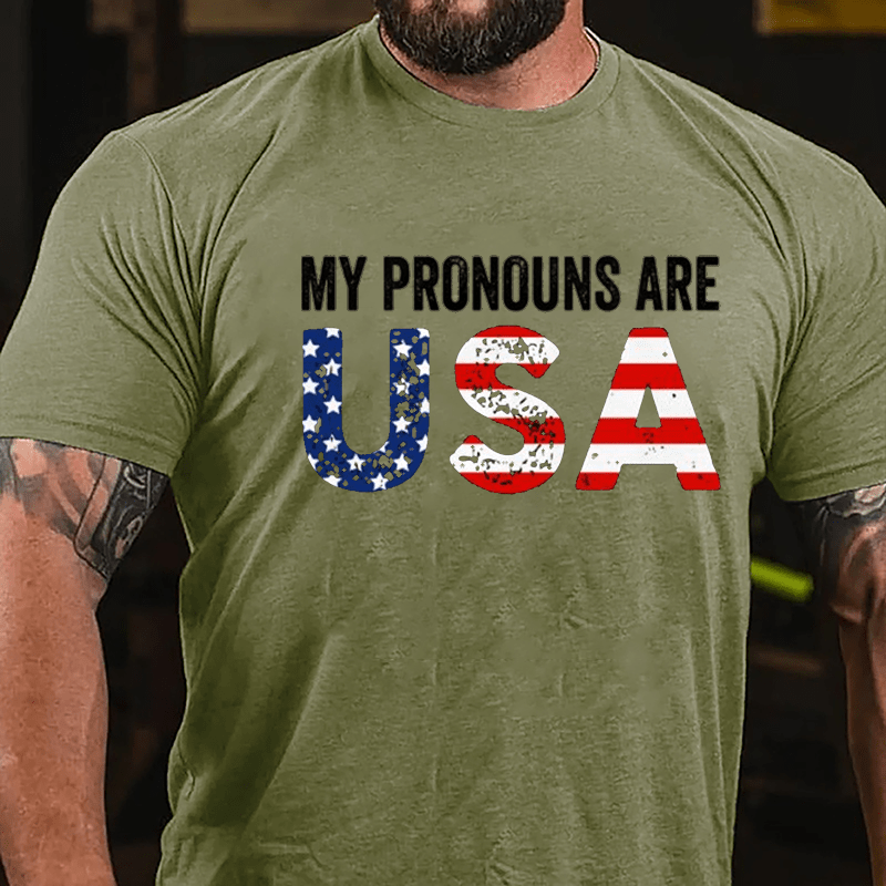My Pronouns Are USA Cotton T-shirt