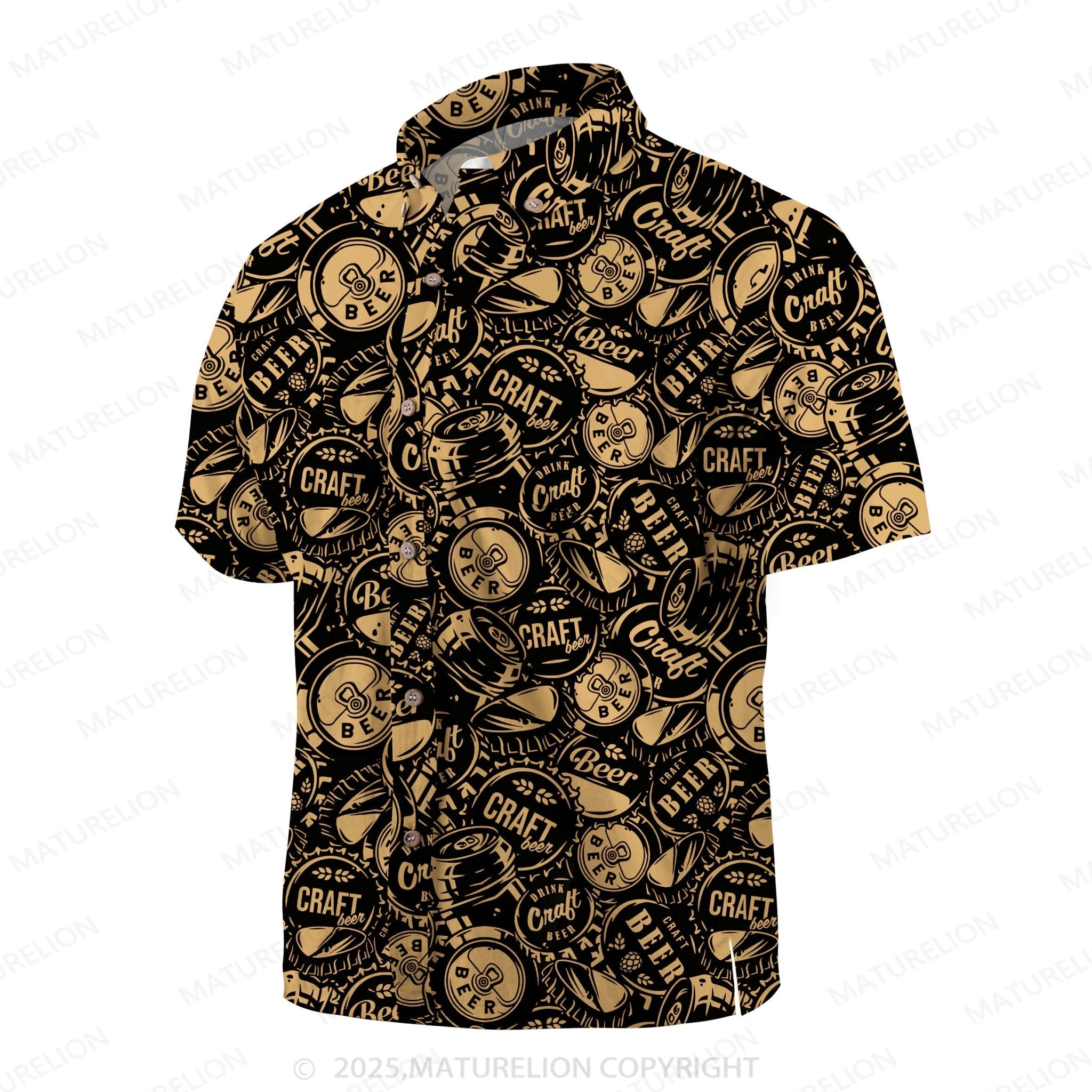 Maturelion Men's Hawaiian Shirt Pineapple Beach Hawaiian Shirt