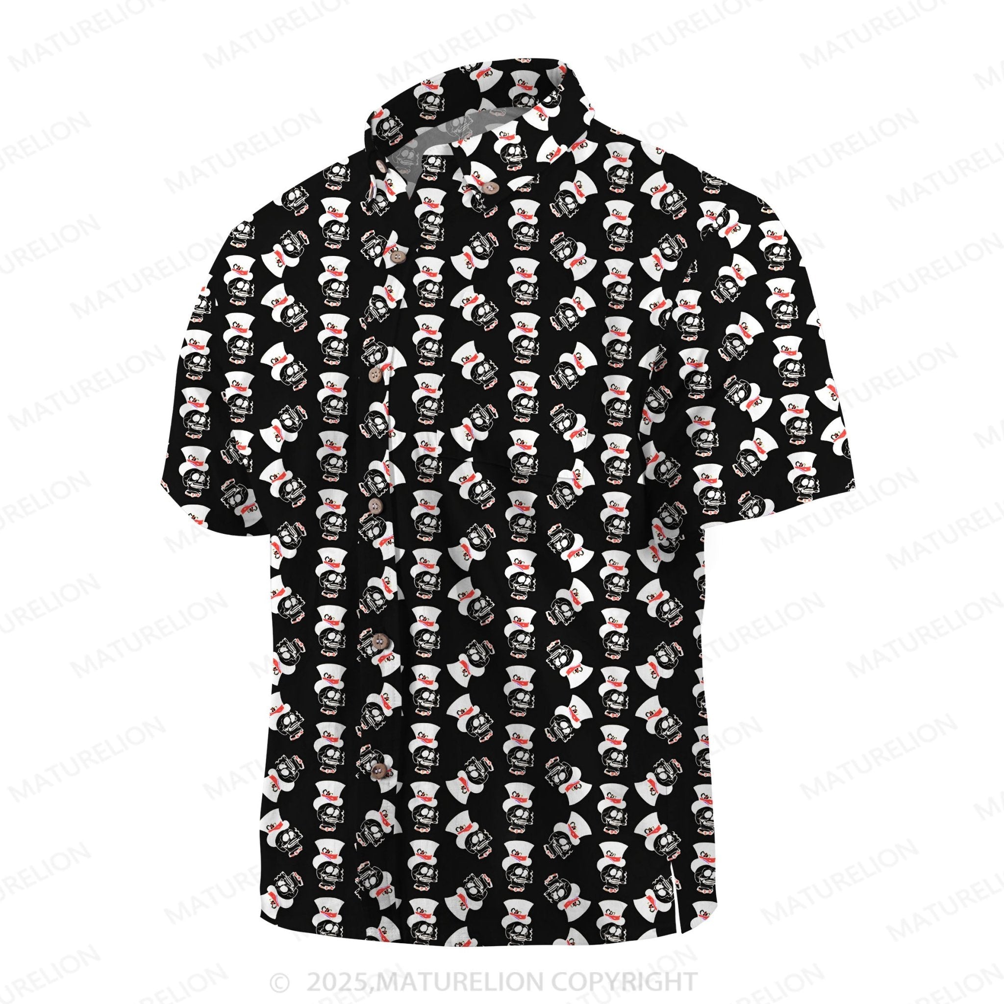 Maturelion Men's Hawaiian Shirt Vintage Skull Hawaiian Shirt