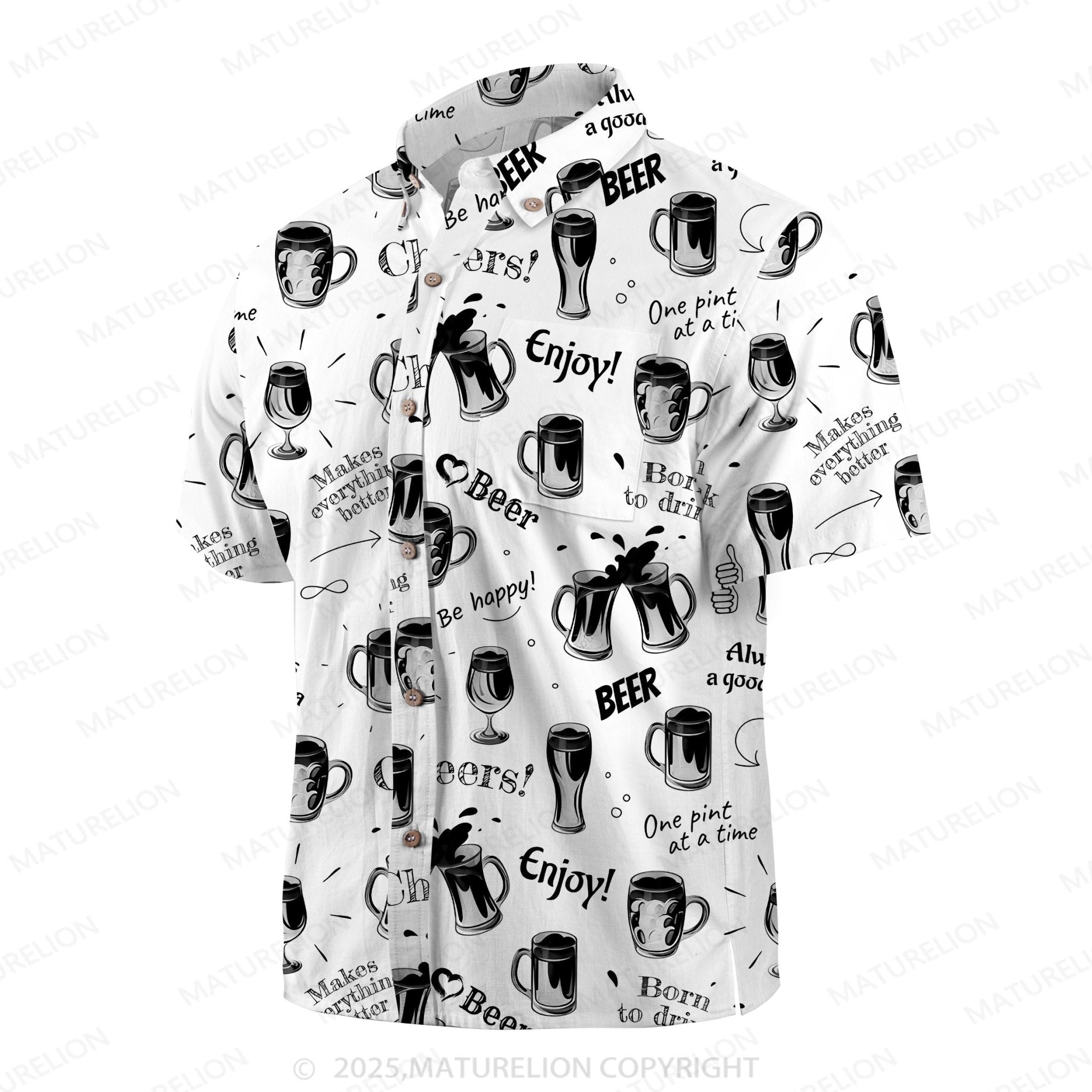 Maturelion Men's Hawaiian Shirt Cool Tropics Hawaiian Shirt