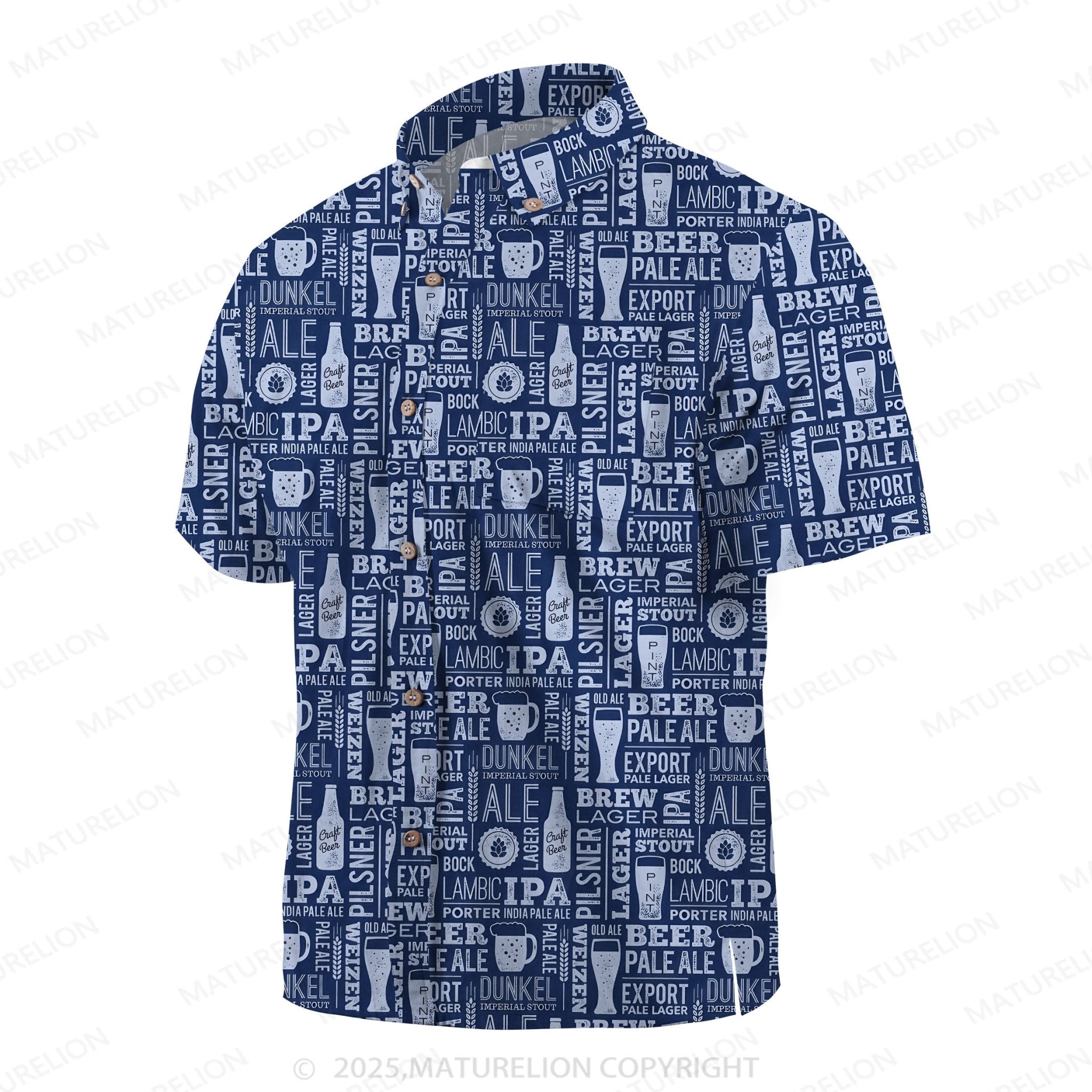 Maturelion Men's Hawaiian Shirt Surf and Sand Hawaiian Shirt