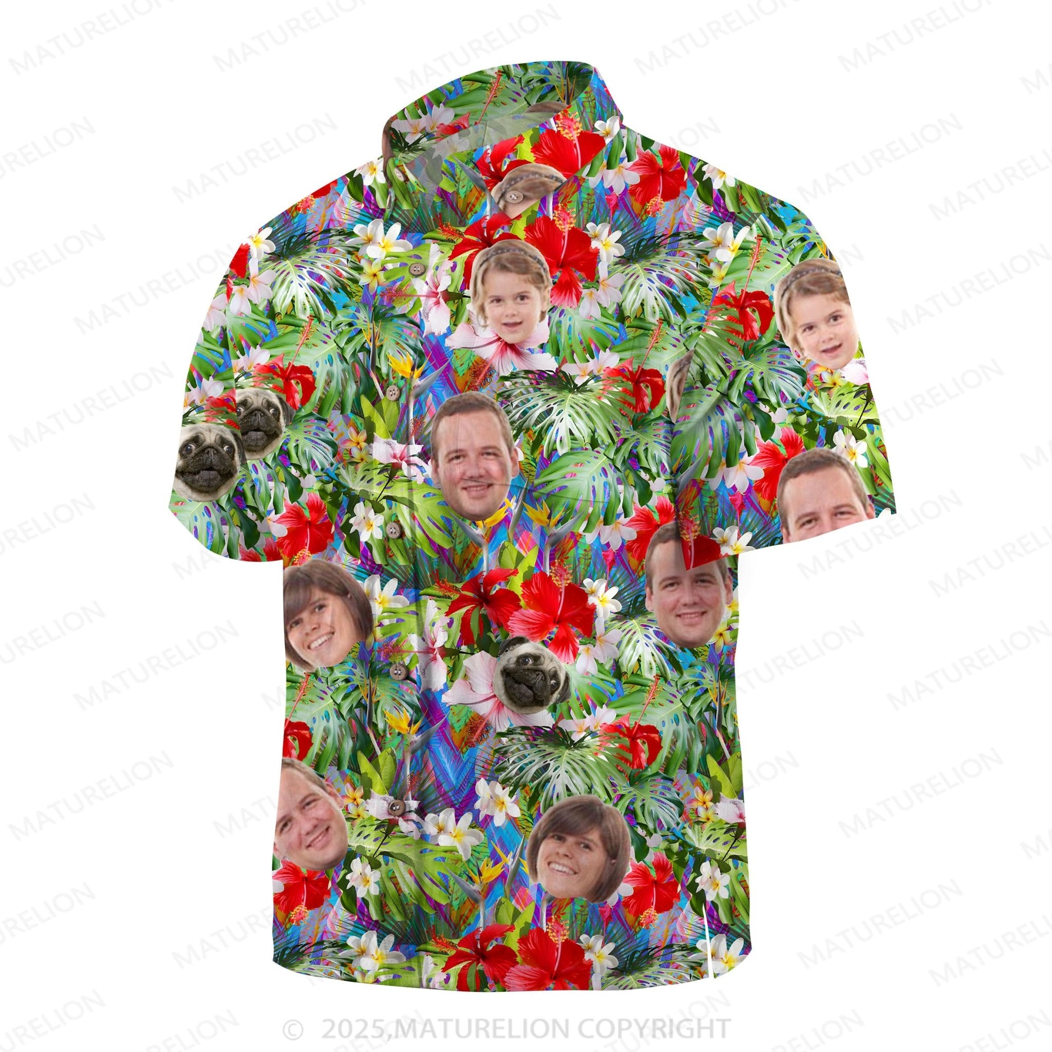 Maturelion Aloha Shirts Custom Hawaiian Shirt Featuring Your Face Hawaiian Shirt