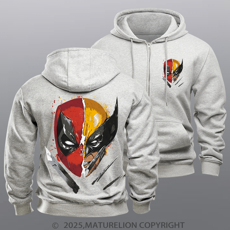 Maturelion Men's Hoodie Men's Hoodie Mercenary and Mutant Zipper Hoodie