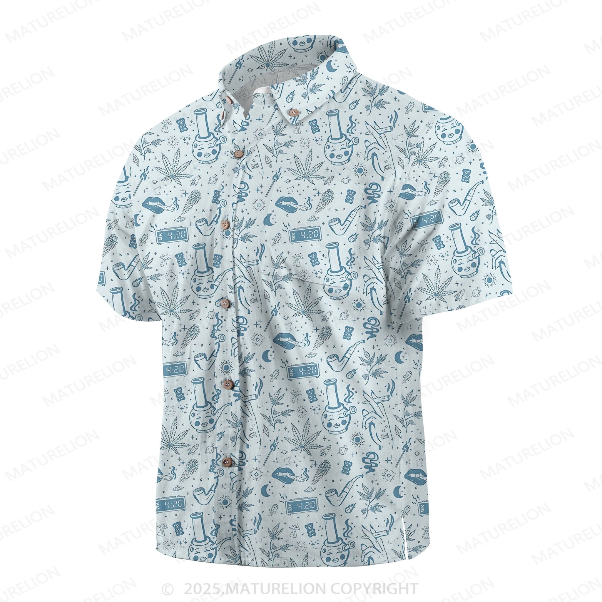 Maturelion Men's Hawaiian Shirt Lagoon Life Hawaiian Shirt