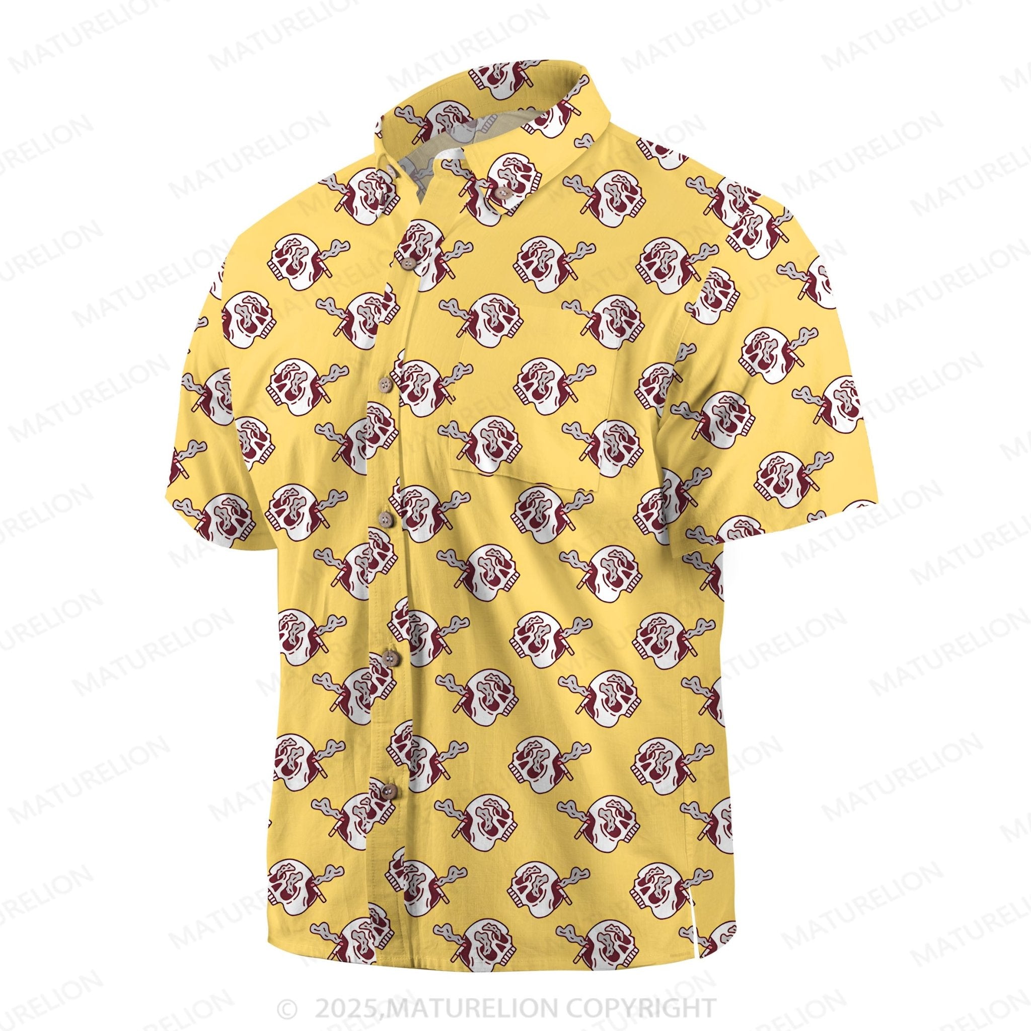 Maturelion Men's Hawaiian Shirt Vintage Island Hawaiian Shirt