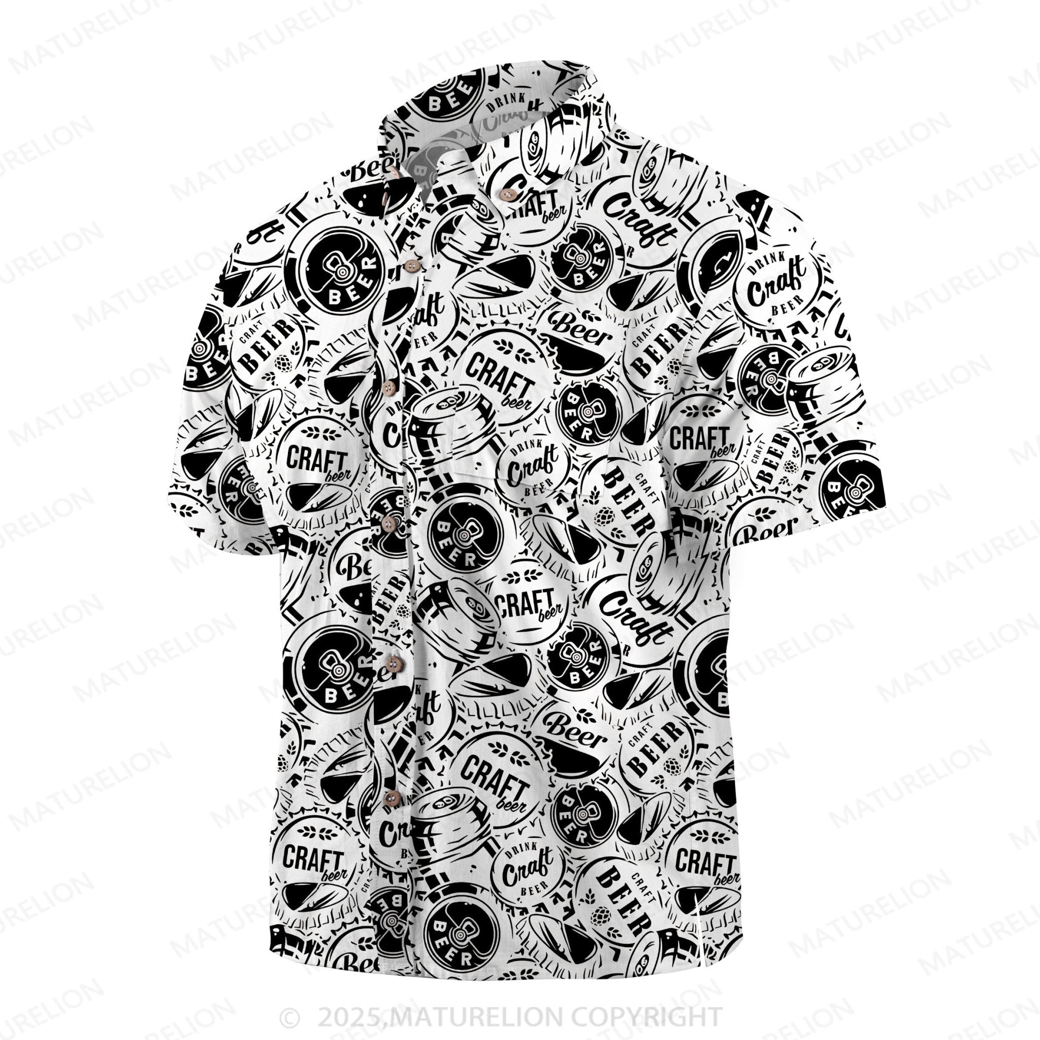 Maturelion Men's Hawaiian Shirt Pineapple Beach Hawaiian Shirt