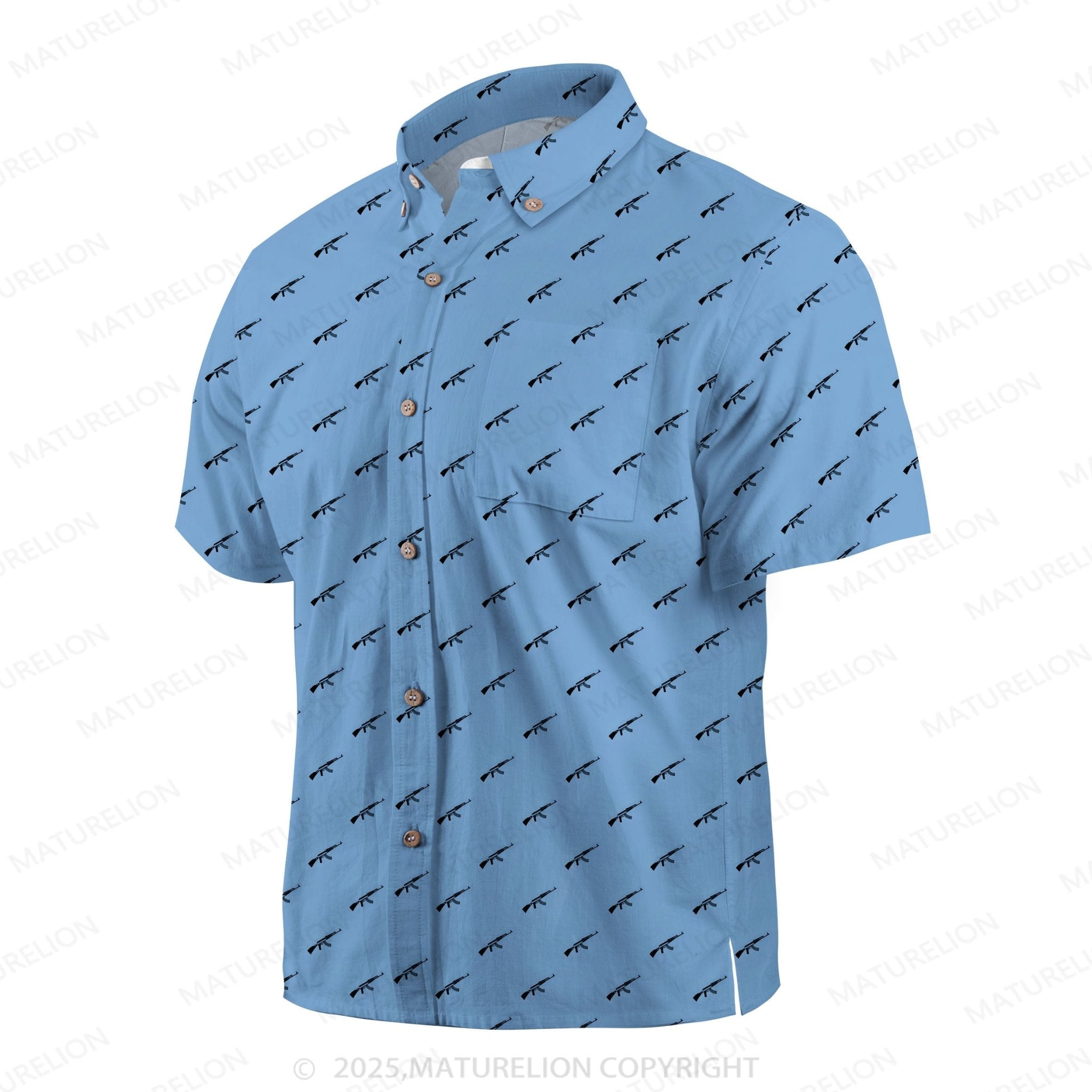 Maturelion Men's Hawaiian Shirt Ocean Wave Hawaiian Shirt