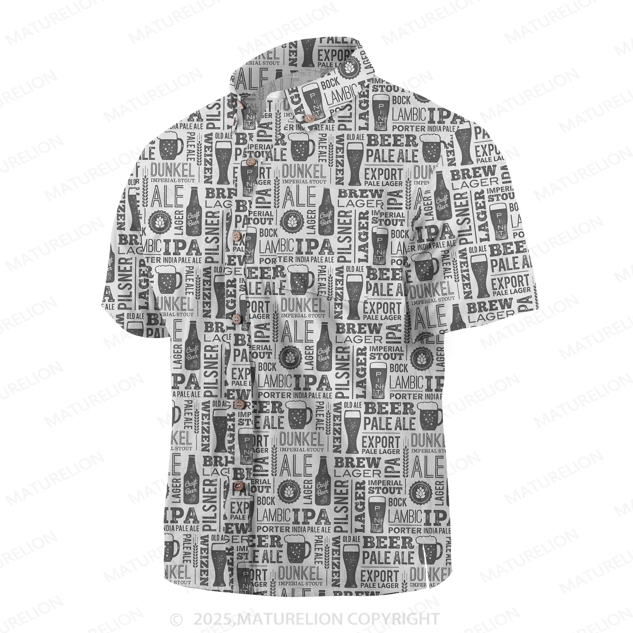 Maturelion Men's Hawaiian Shirt Surf and Sand Hawaiian Shirt