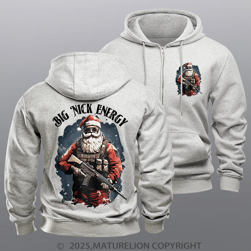 Maturelion Men's Hoodie Big Nick Energy Zipper Hoodie