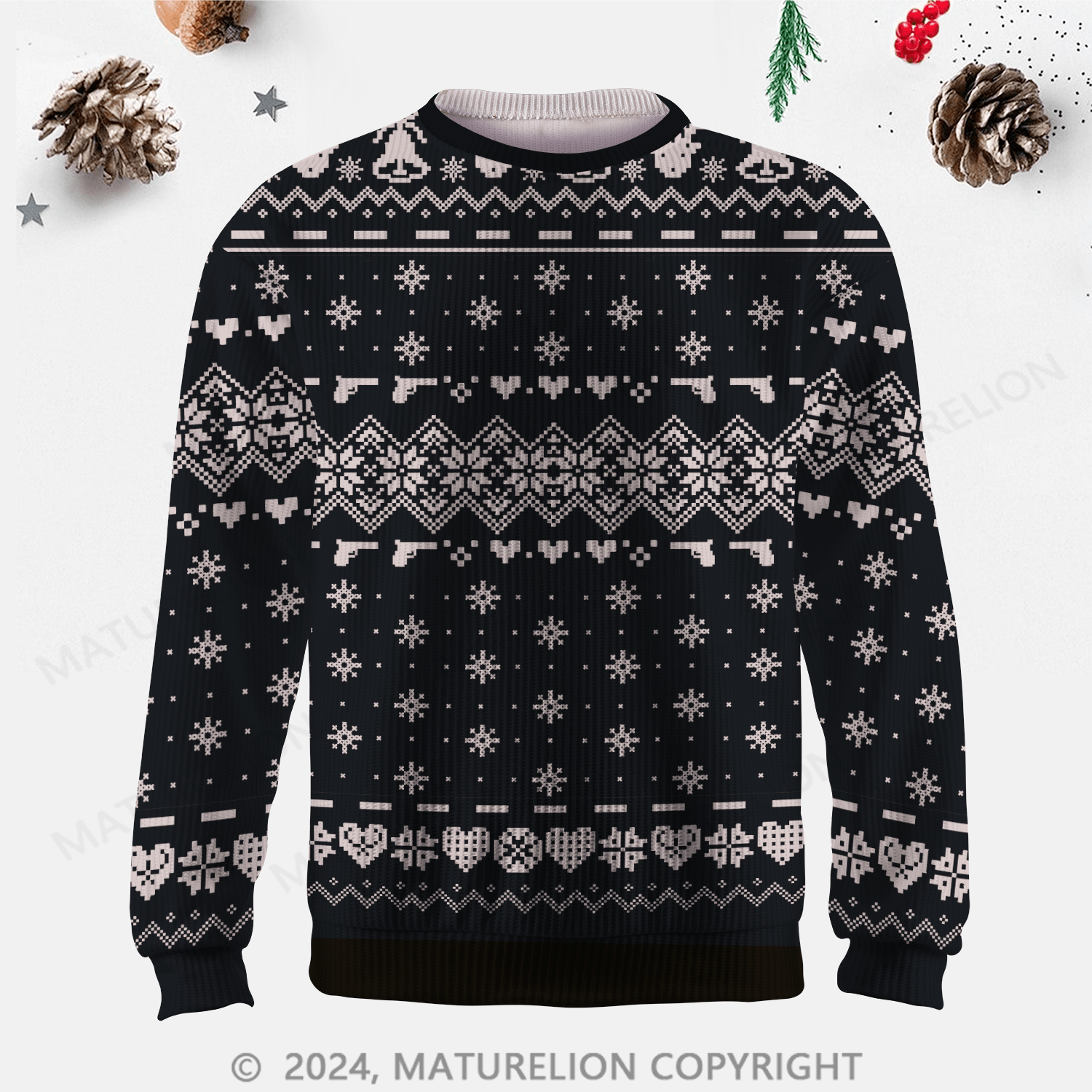 Maturelion Men's Sweater Stylish Geometric Fair Isle Sweater