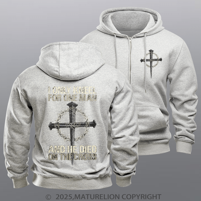 Maturelion Men's Hoodie Men's Hoodie Only Kneel For One Zipper Hoodie