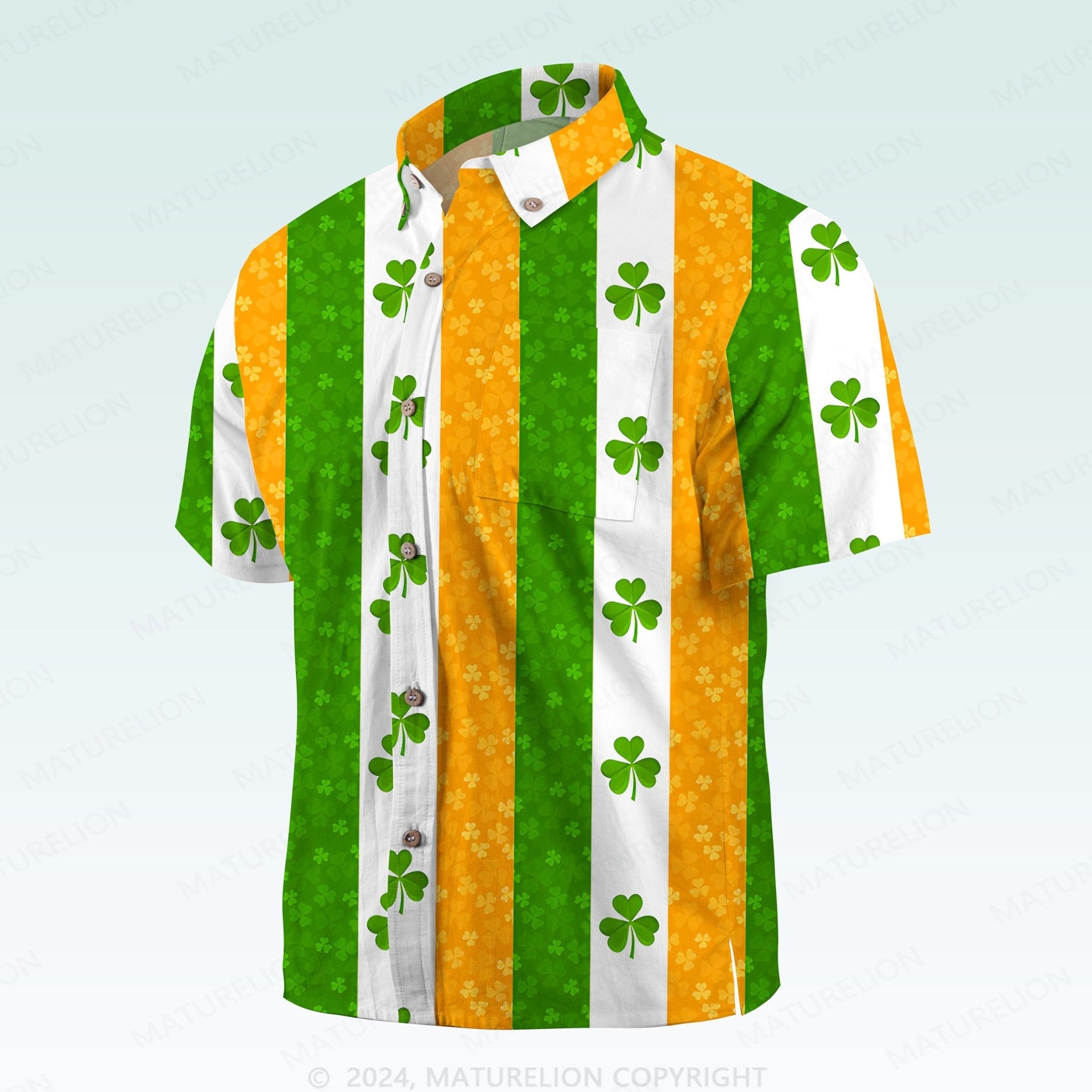 Maturelion St. Patrick's Hawaiian Shirt Tropical Irish Delight Hawaiian Shirt