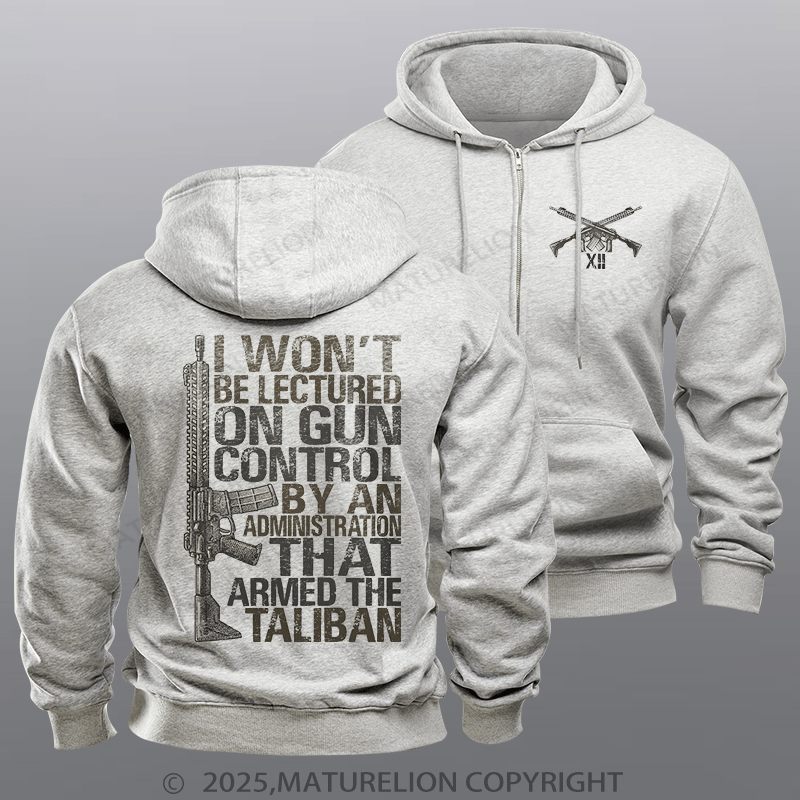 Maturelion Men's Hoodie Gun Control Zipper Hoodie
