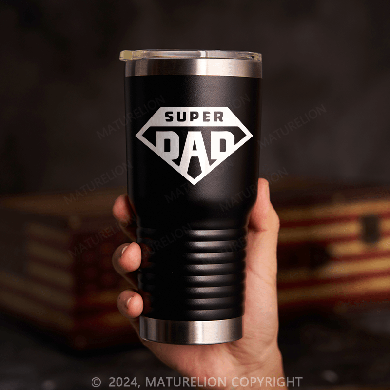 Maturelion Super Dad Laser Engraved Travel Mug