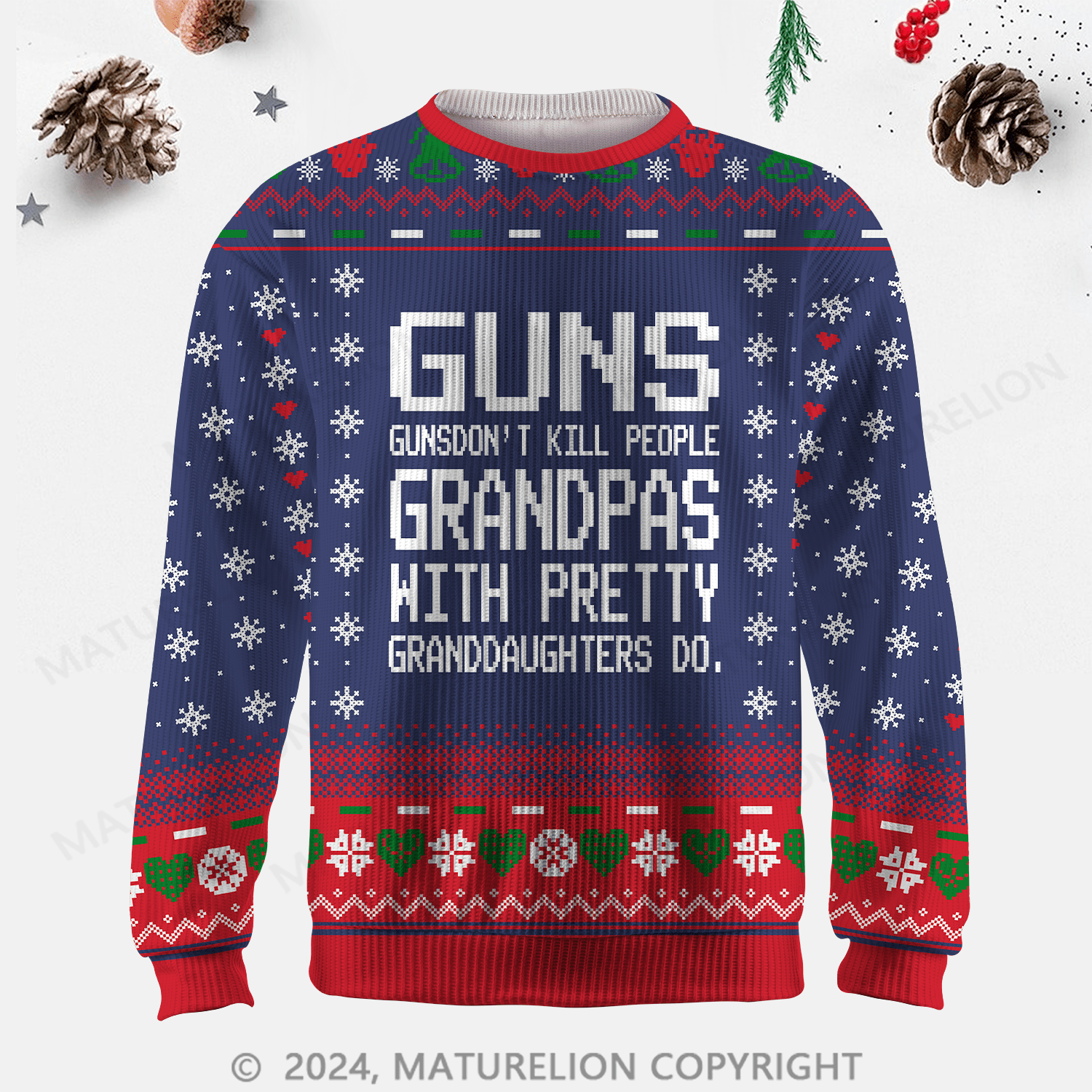 Maturelion Guns Don't Kill People Grandpas Do Ugly Sweater