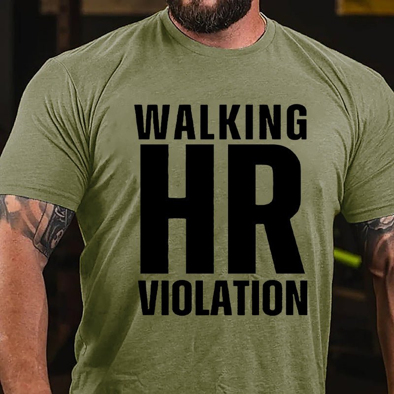 Walking HR Violation Men's Cotton T-shirt (Free Customization)