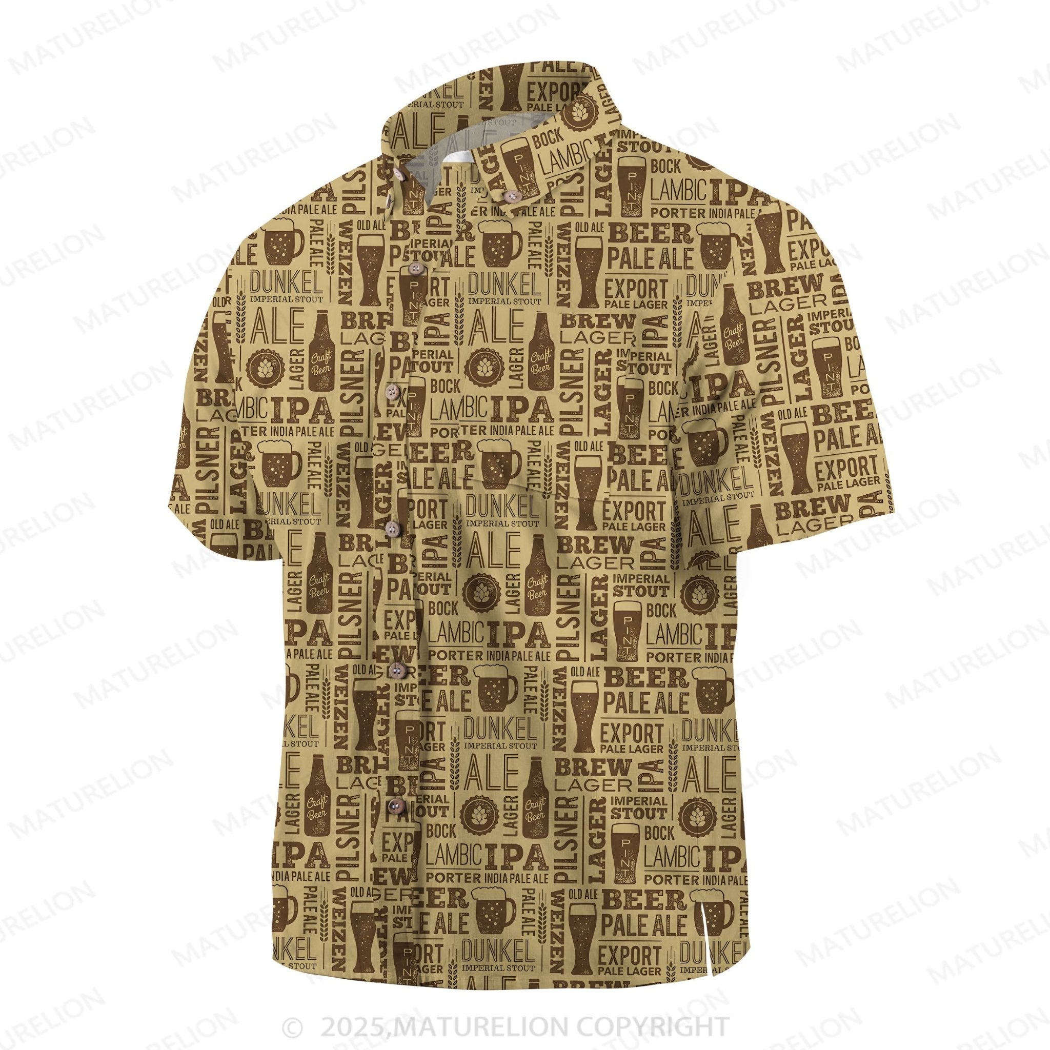 Maturelion Men's Hawaiian Shirt Surf and Sand Hawaiian Shirt