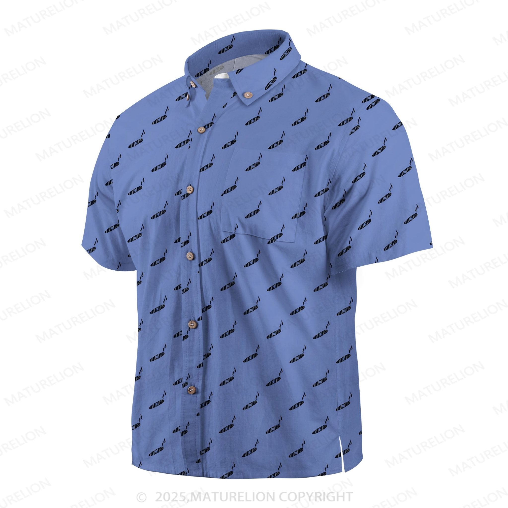 Maturelion Men's Hawaiian Shirt Blue Lagoon Hawaiian Shirt