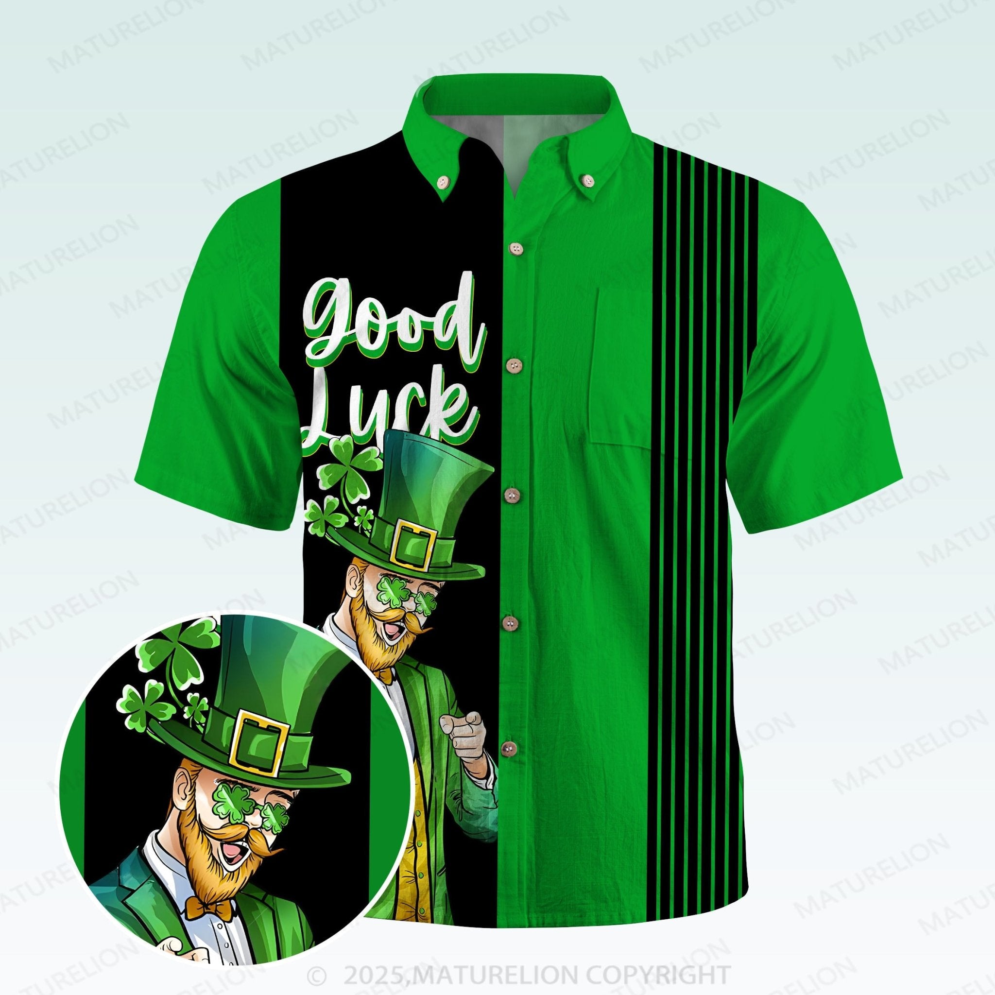 Maturelion St. Patrick's Hawaiian Shirt Shamrock Paradise Hawaiian Shirt