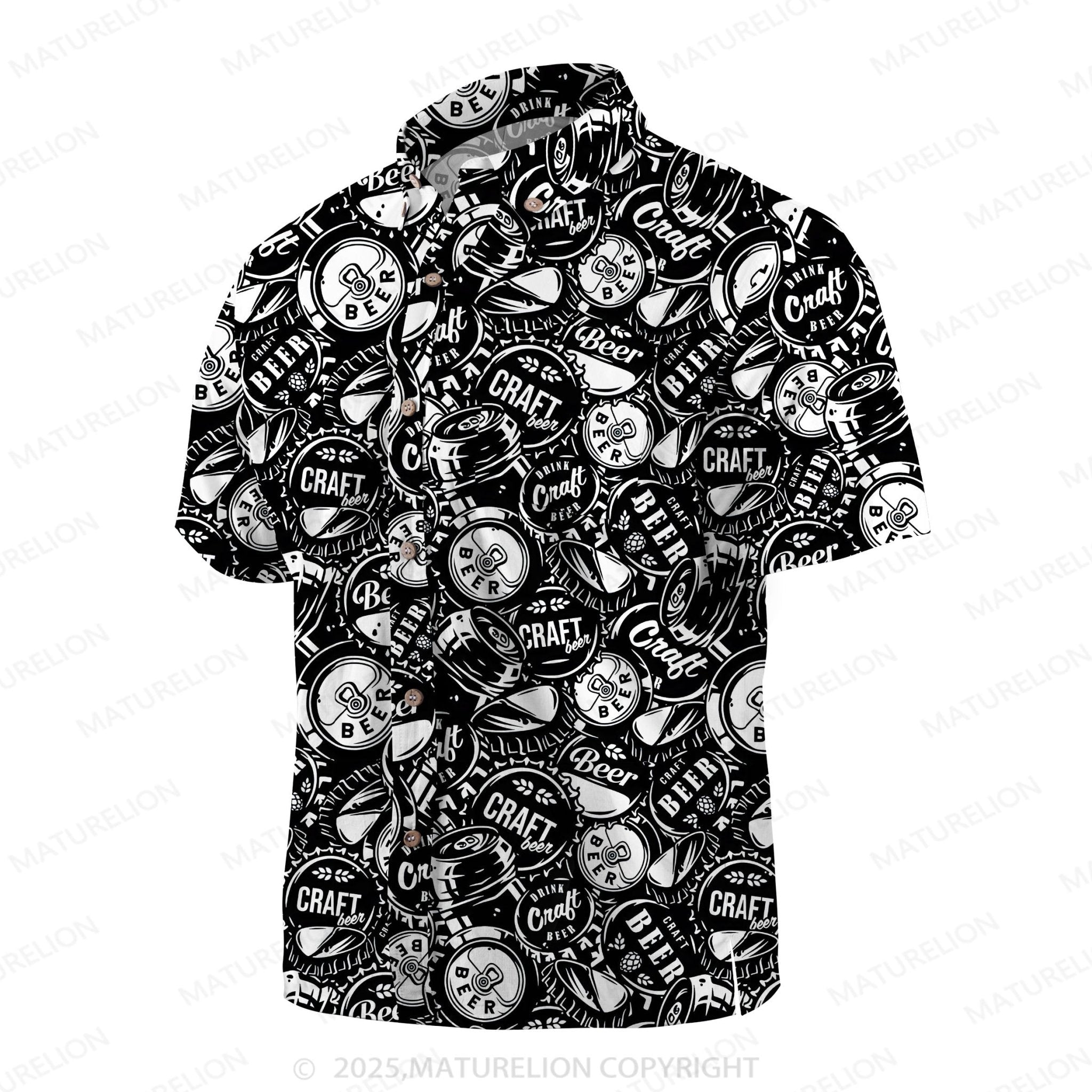 Maturelion Men's Hawaiian Shirt Pineapple Beach Hawaiian Shirt