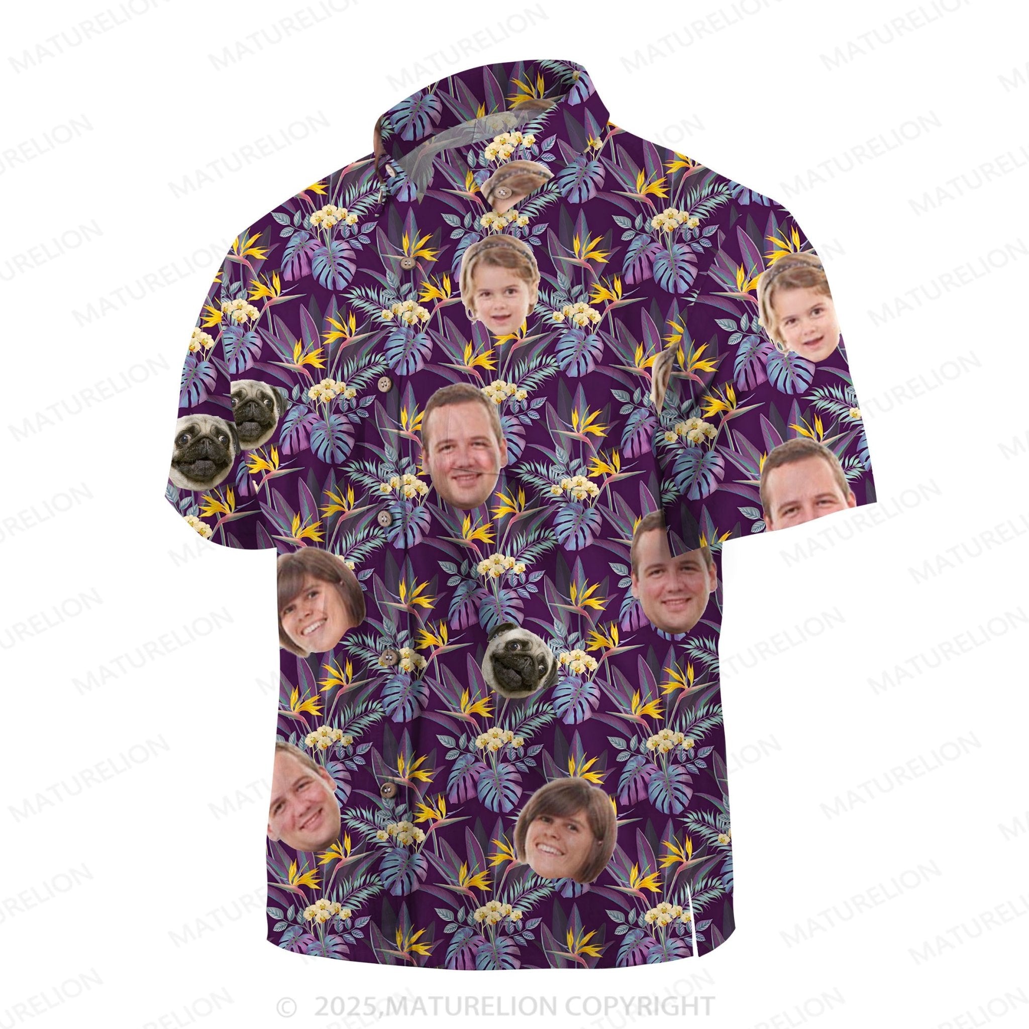 Maturelion Aloha Shirts Custom Face Design Hawaiian Shirt