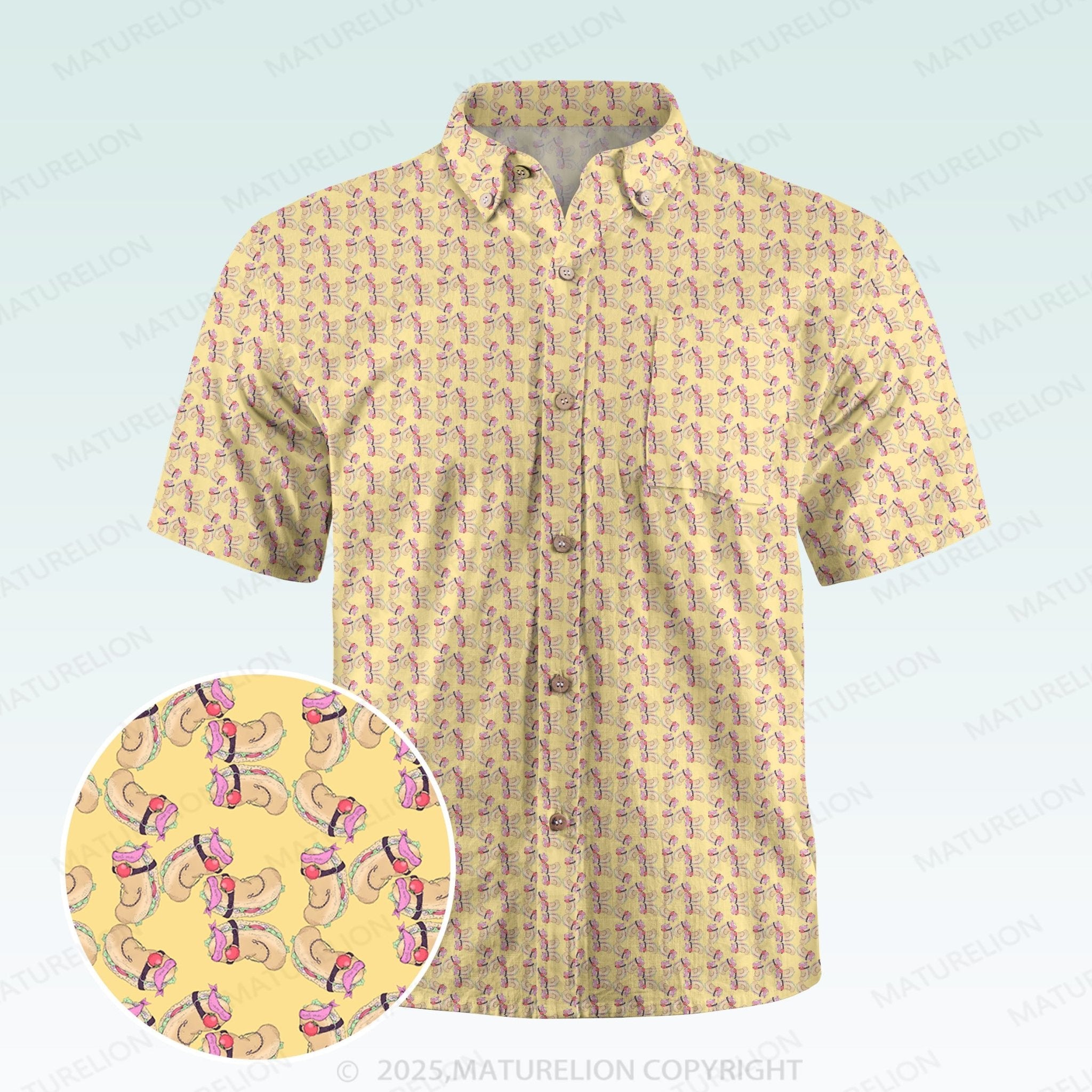 Maturelion Men's Hawaiian Shirt Innuendo Beach Hawaiian Shirt