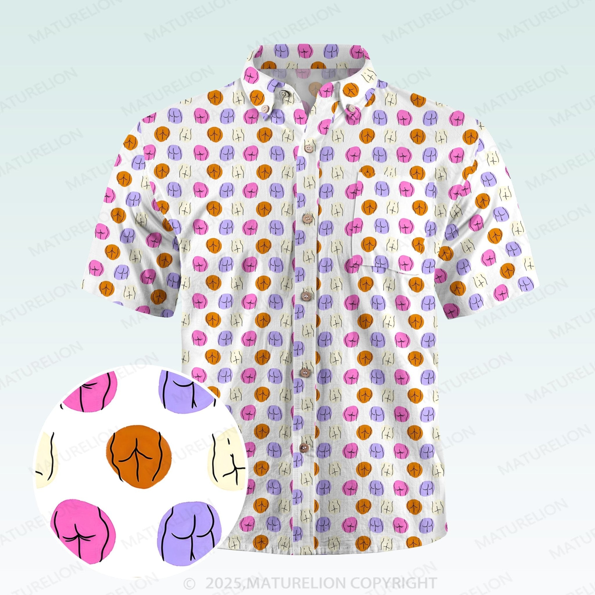Maturelion Men's Hawaiian Shirt Funny Beach Hawaiian Shirt