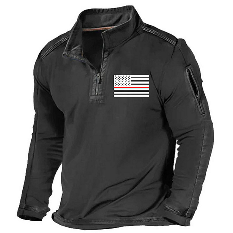 Maturelion Men's Henley Shirt US Flag Print Freedom Henley Shirt