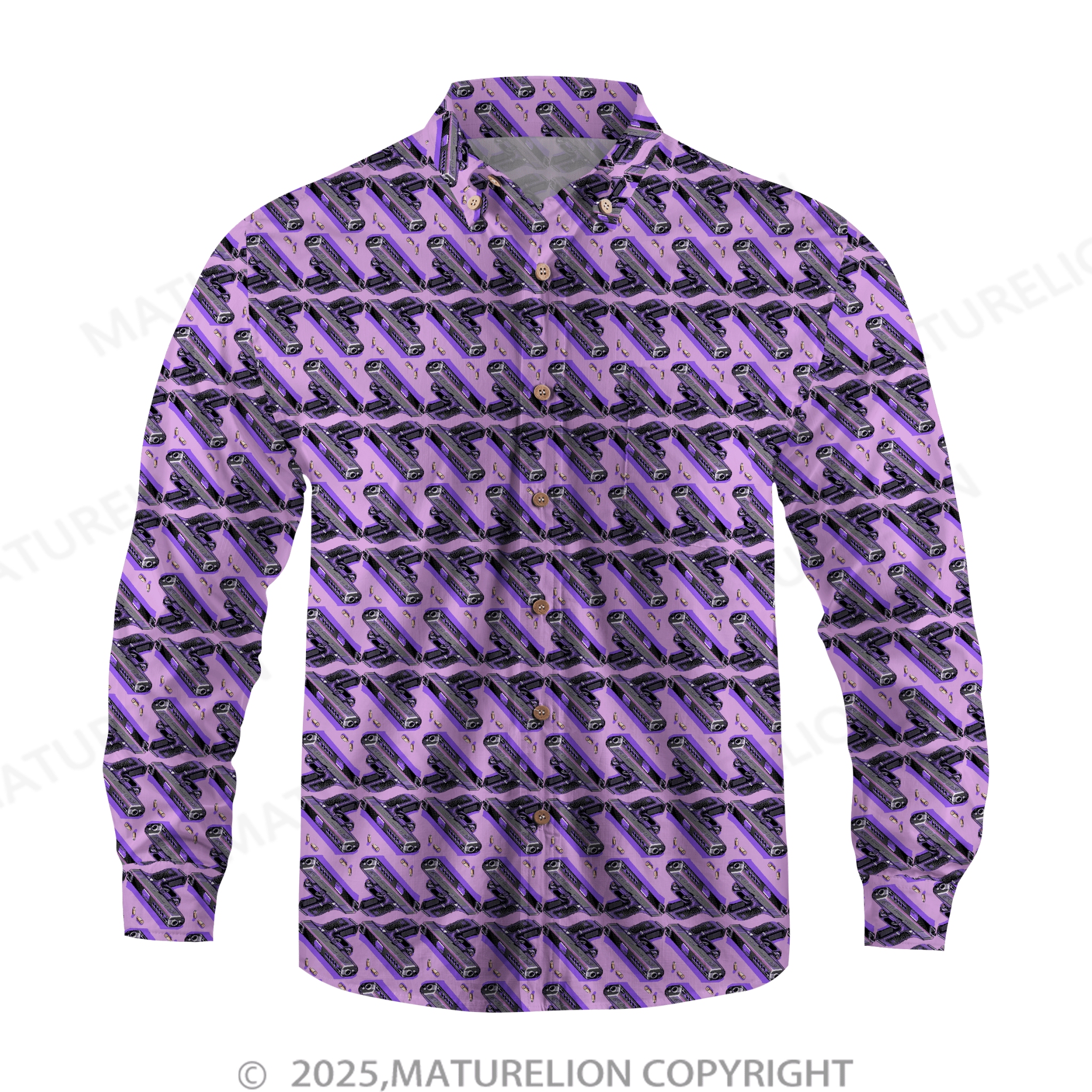 Maturelion Men's Hawaiian Shirt Palm Breeze Hawaiian Shirt