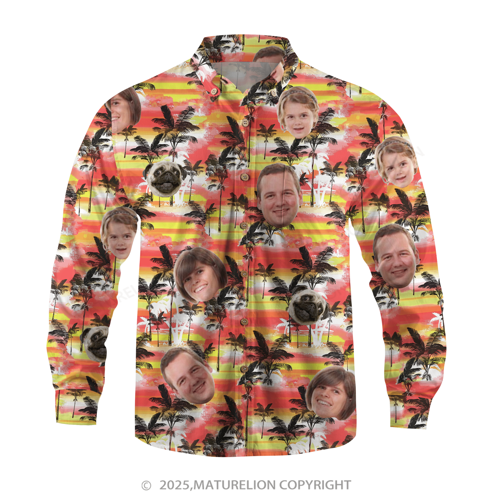 Maturelion Aloha Shirts Personalized Hawaiian Shirt with Your Image Hawaiian Shirt