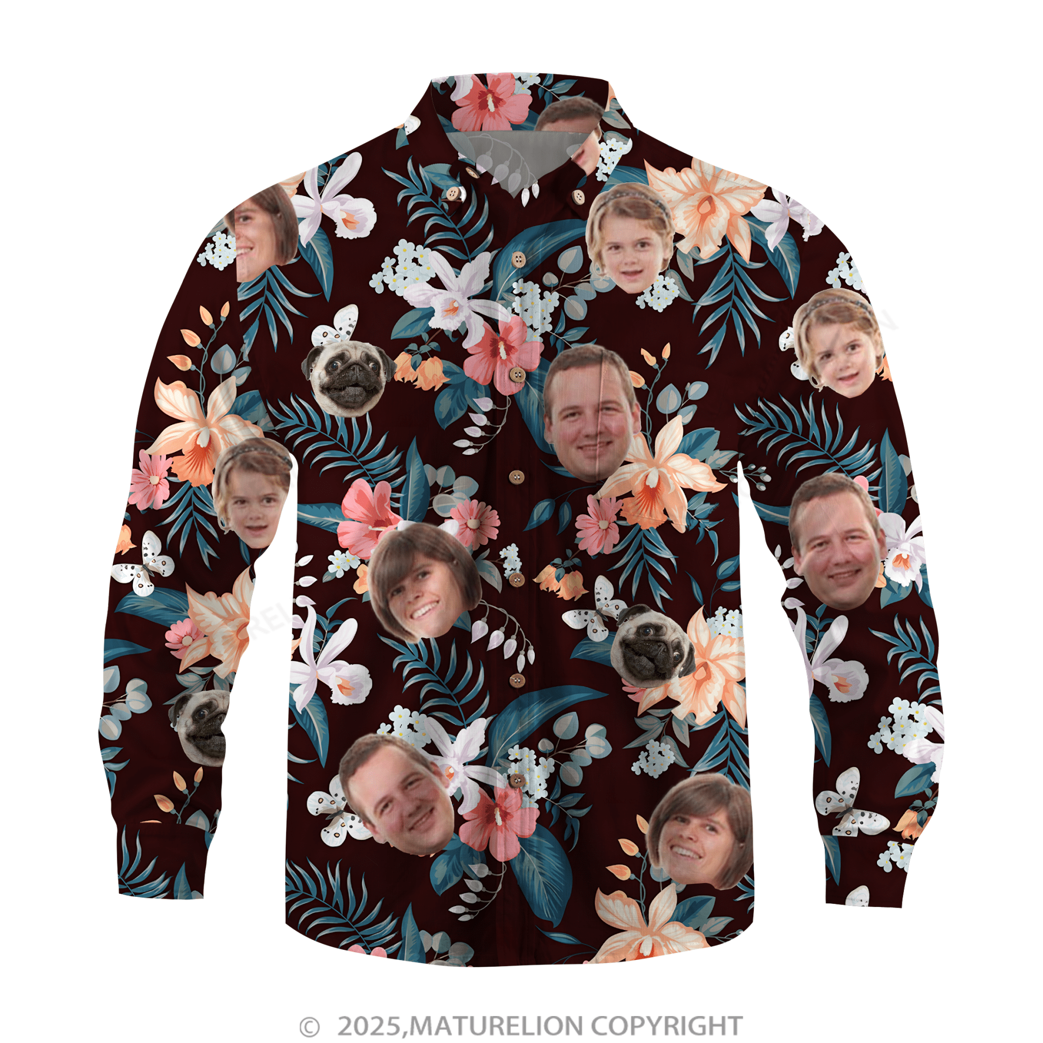 Maturelion Aloha Shirts Hawaiian Shirt Designed with Your Face Hawaiian Shirt