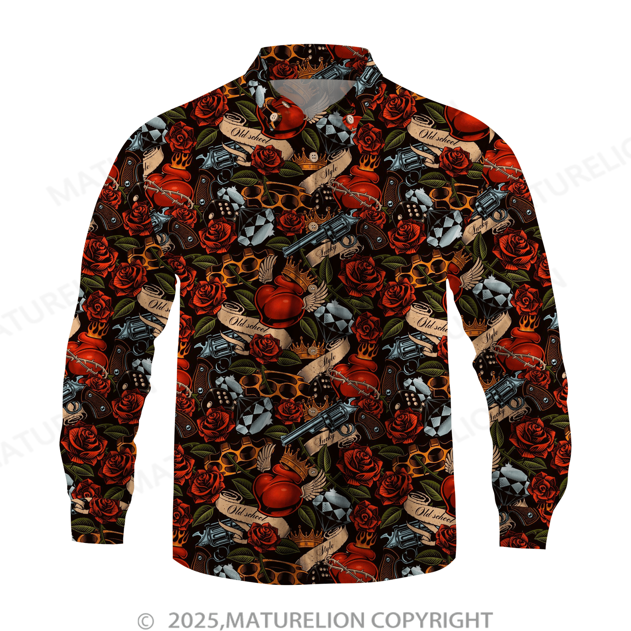 Maturelion Men's Hawaiian Shirt Hawaiian Nights Full of Endless Temptation Hawaiian Shirt