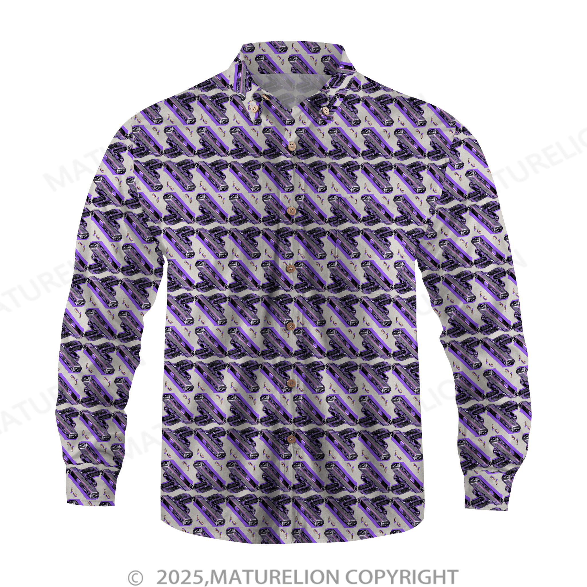 Maturelion Men's Hawaiian Shirt Palm Breeze Hawaiian Shirt