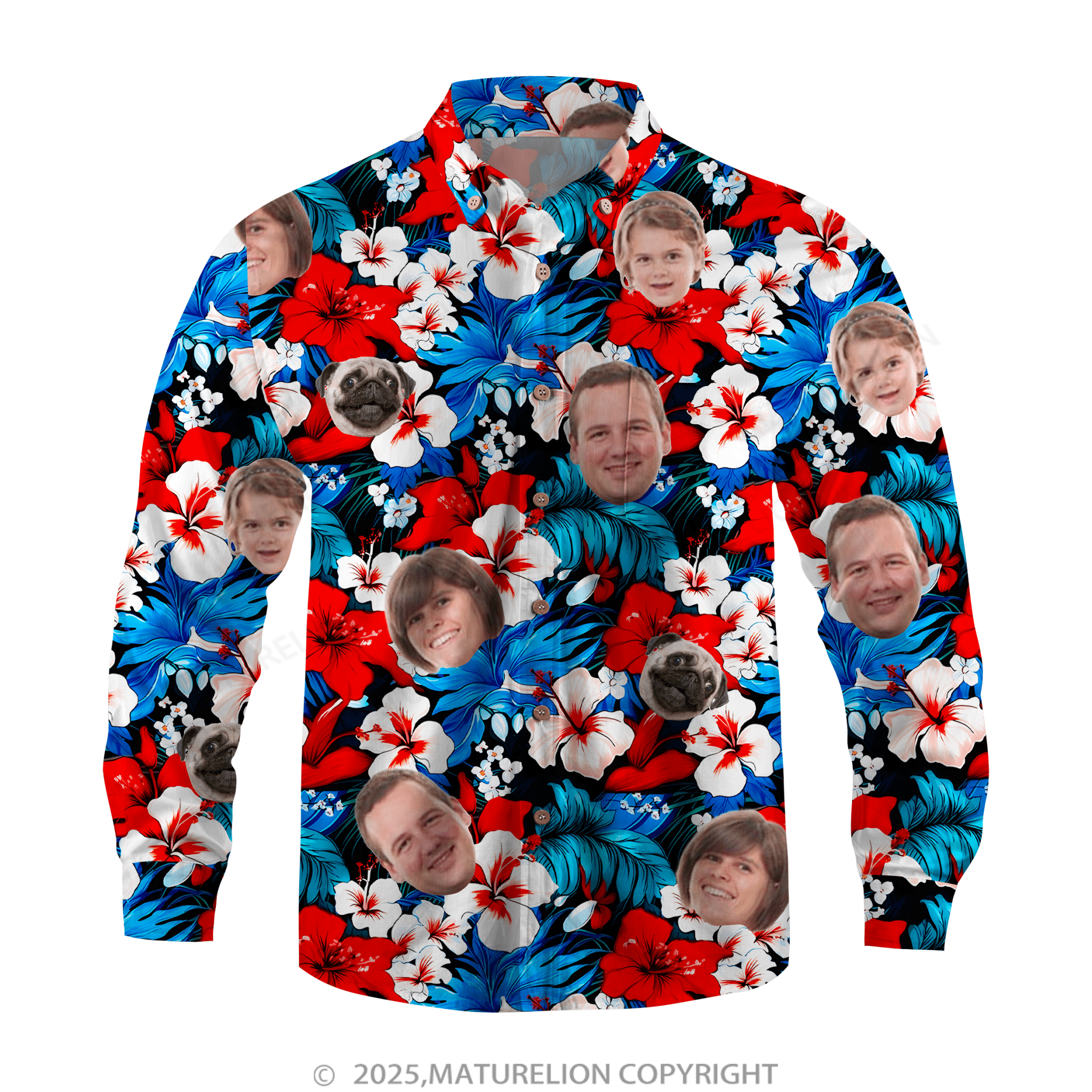 Maturelion Aloha Shirts Custom Hawaiian Shirt with Your Picture Hawaiian Shirt