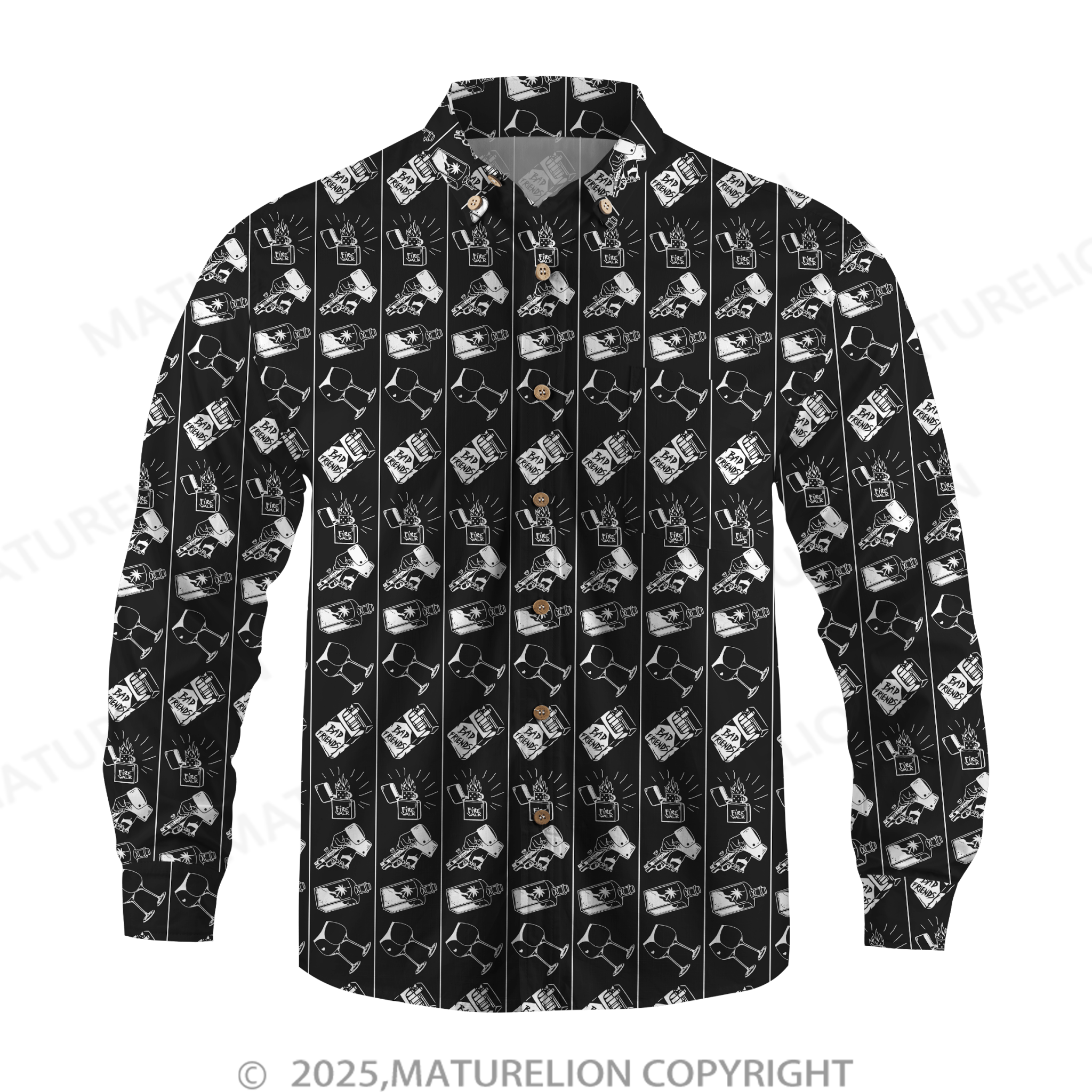 Maturelion Men's Hawaiian Shirt Midnight Tropics Hawaiian Shirt