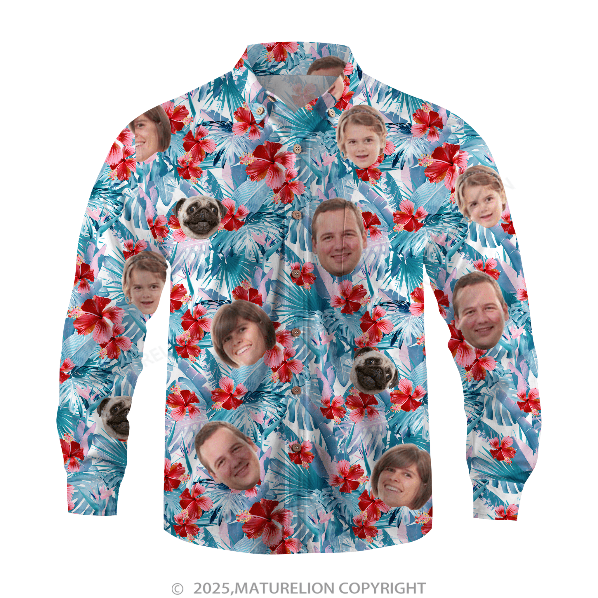 Maturelion Aloha Shirts Your Face on a Custom Hawaiian Shirt