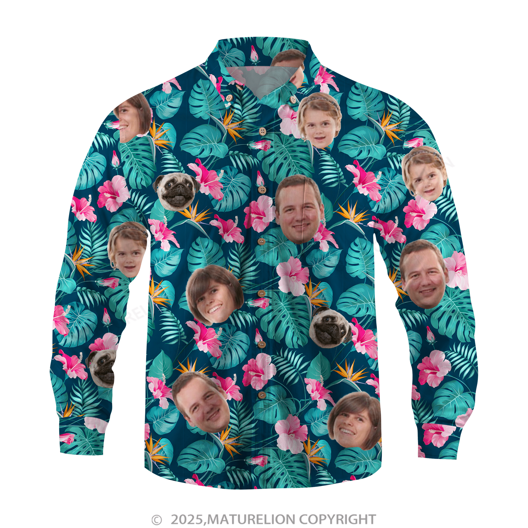 Maturelion Aloha Shirts Custom Face Hawaiian Shirt