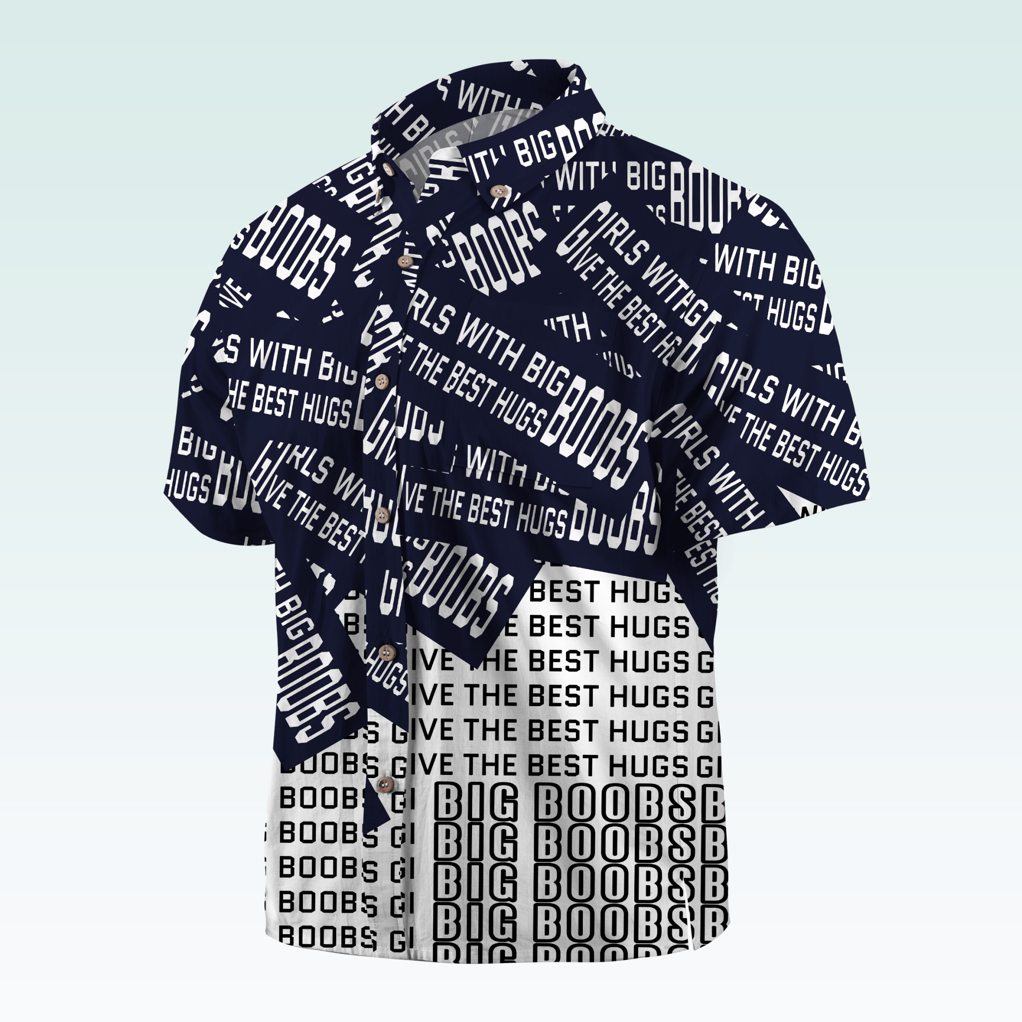Maturelion Men's Hawaiian Girls With Big Boobs Give The Best Hugs Hawaiian Shirt