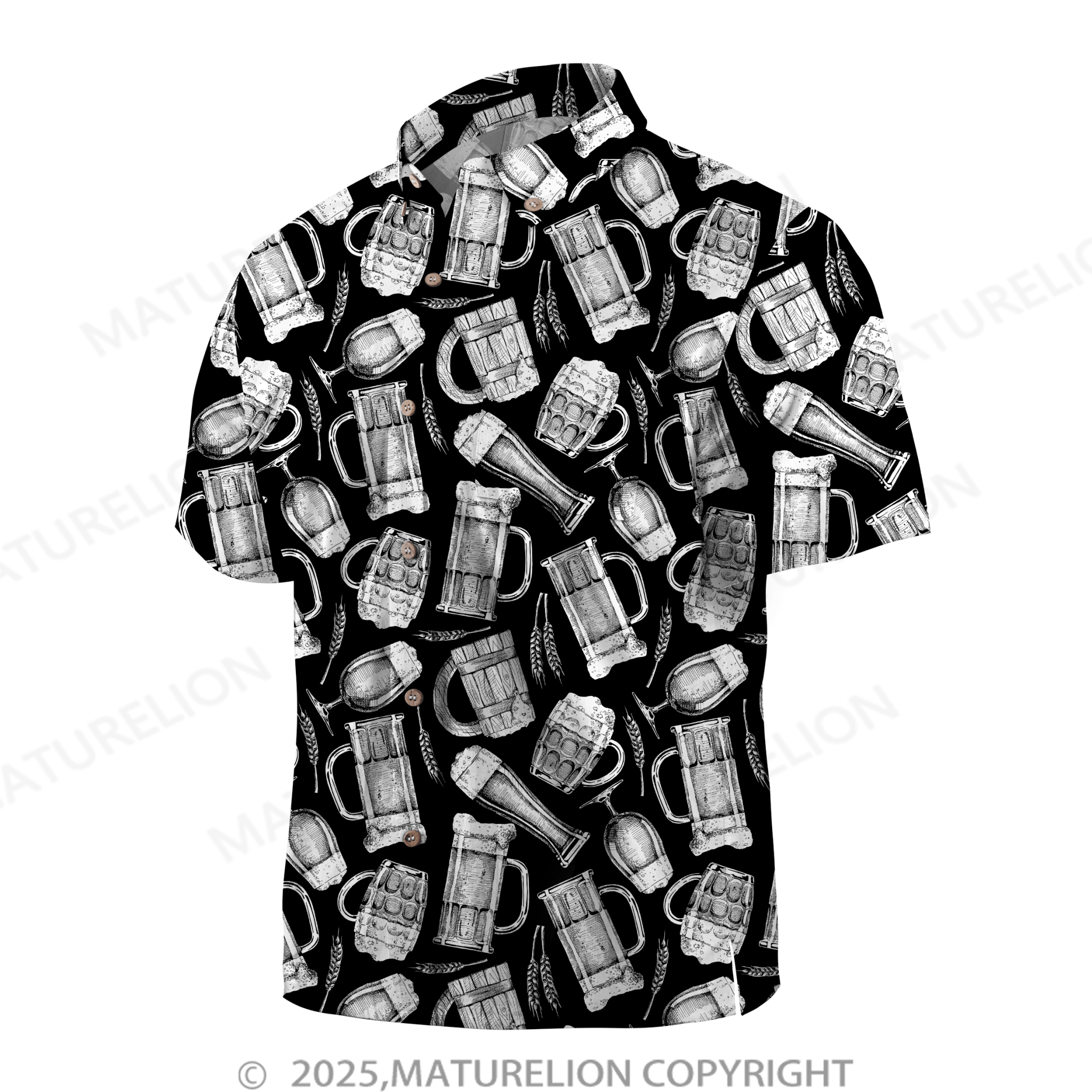 Maturelion Men's Hawaiian Shirt Sunset Glow Hawaiian Shirt