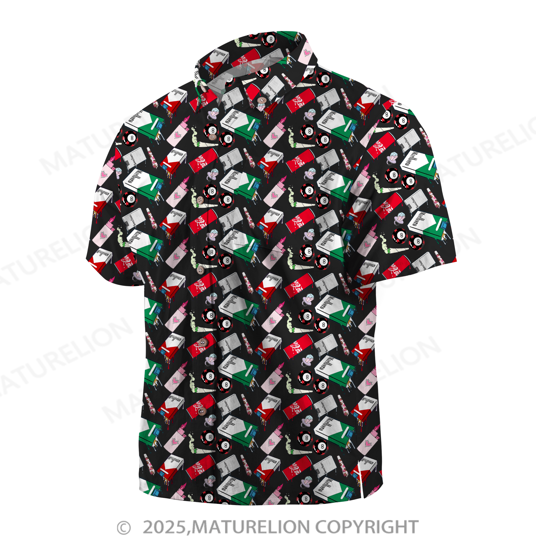 Maturelion Men's Hawaiian Shirt Midnight Tropics Hawaiian Shirt