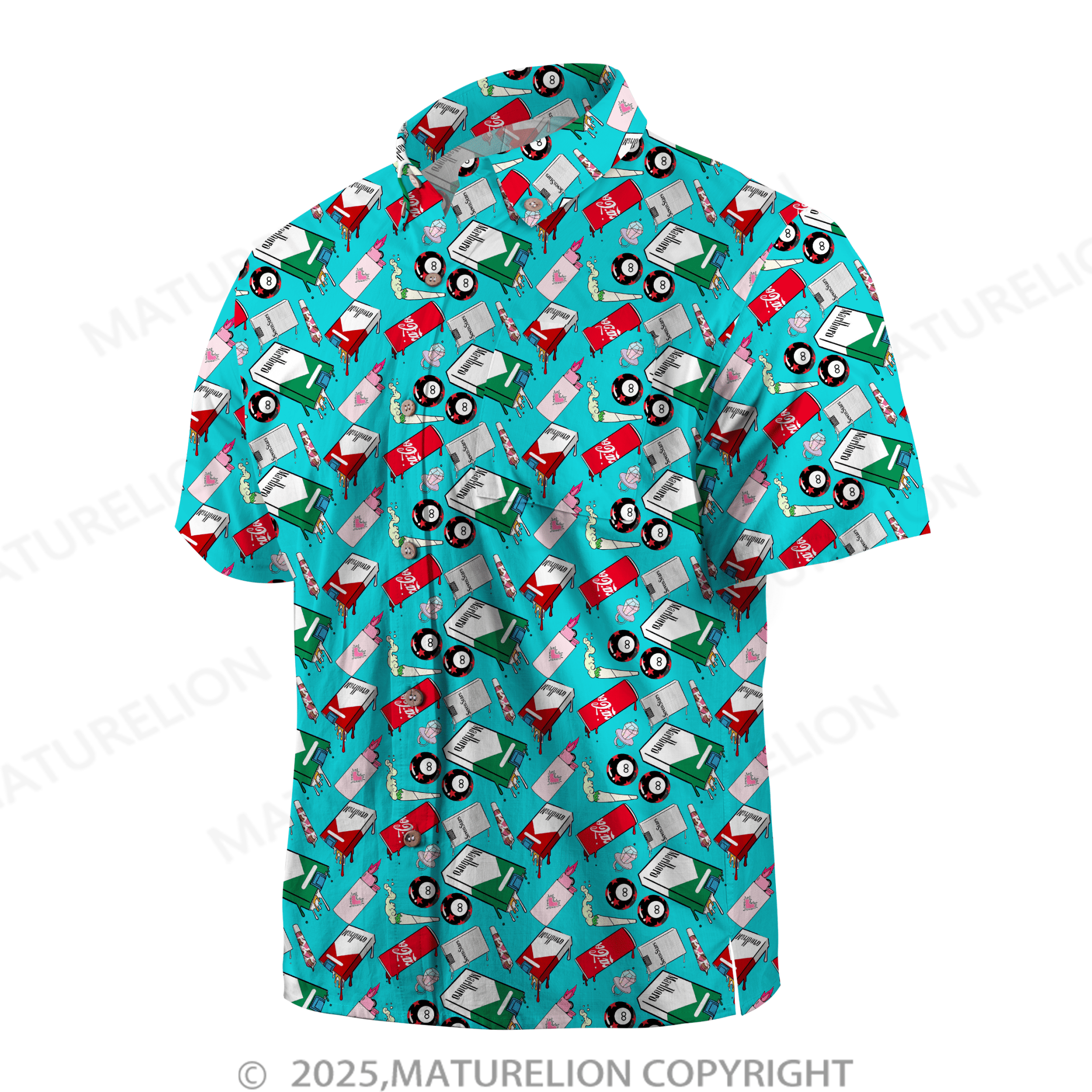 Maturelion Men's Hawaiian Shirt Midnight Tropics Hawaiian Shirt