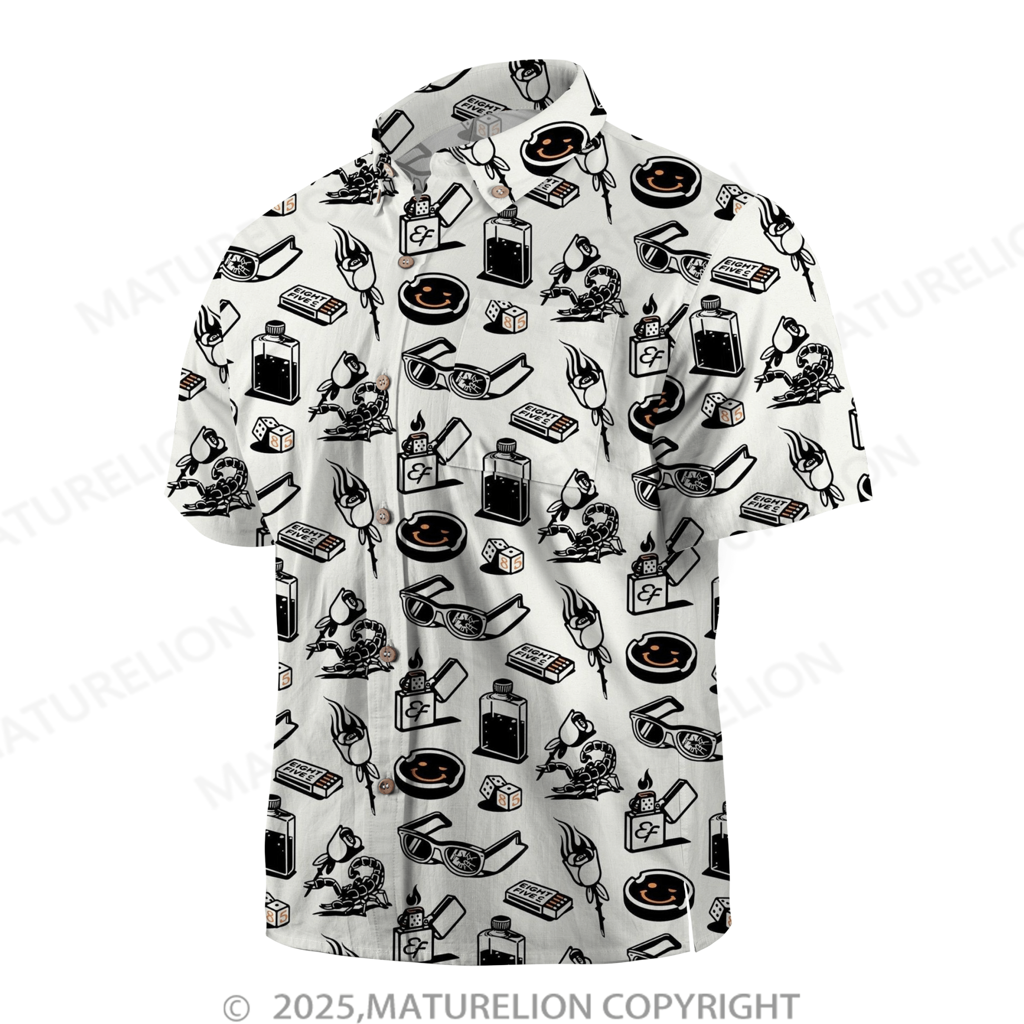 Maturelion Men's Hawaiian Shirt Tiki Bar Hawaiian Shirt