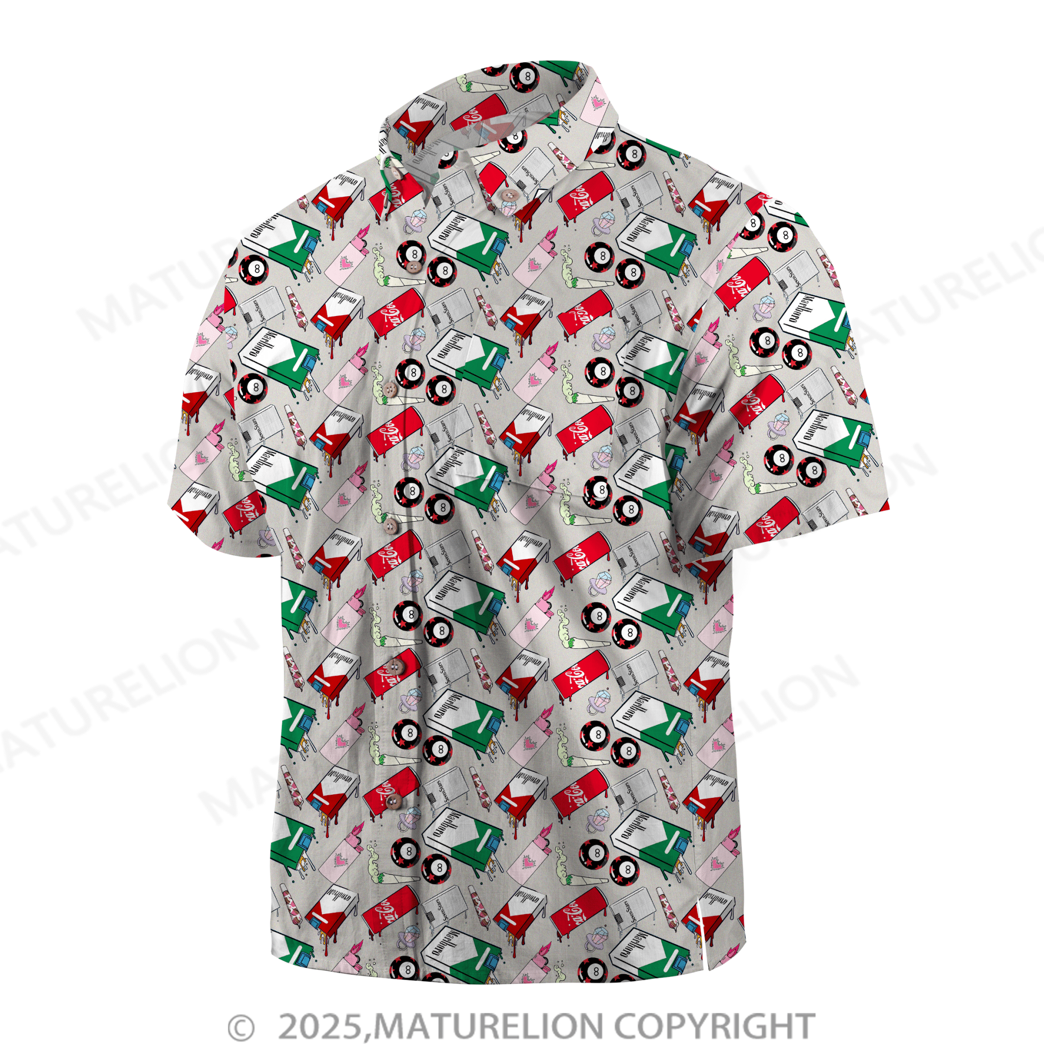 Maturelion Men's Hawaiian Shirt Midnight Tropics Hawaiian Shirt