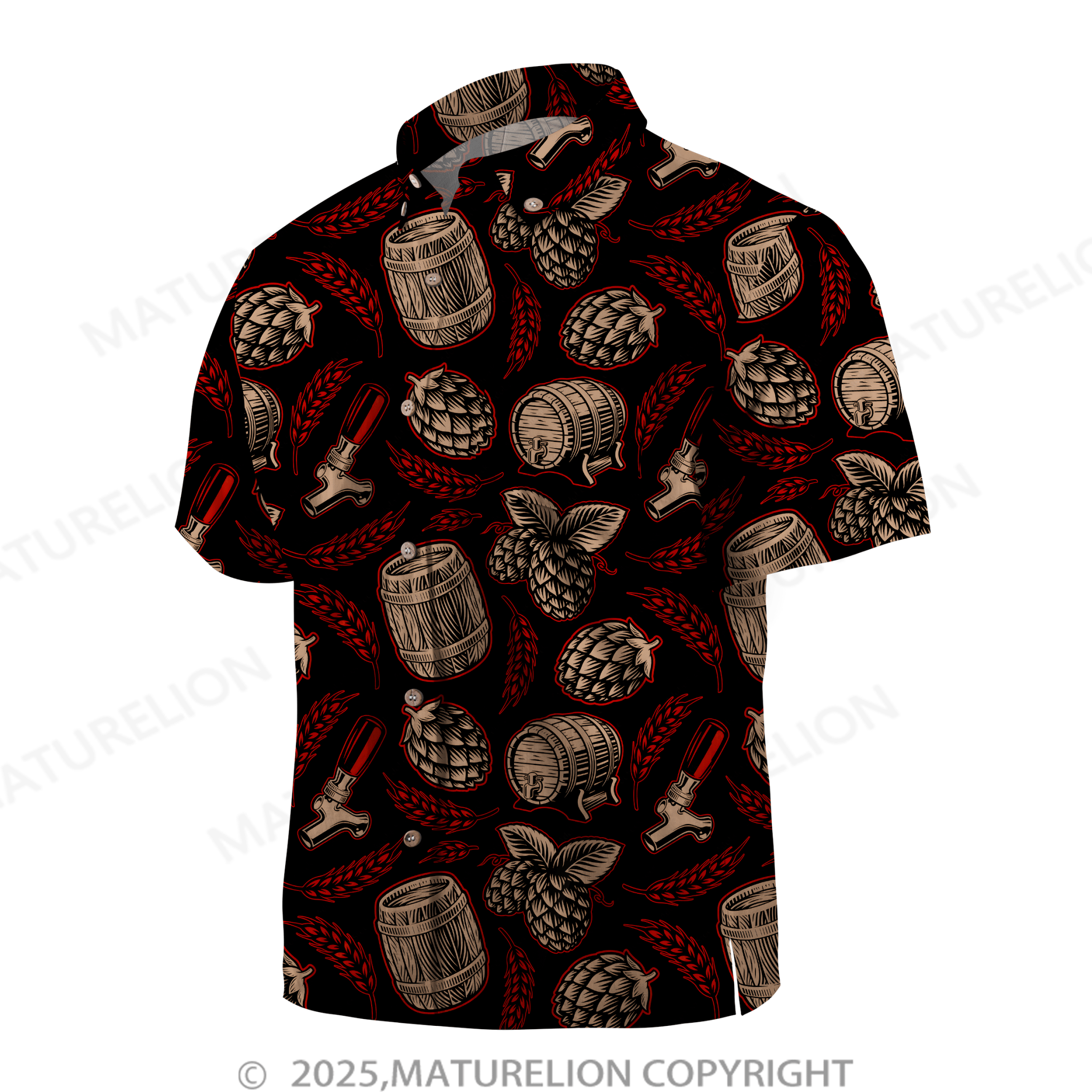 Maturelion Men's Hawaiian Shirt Palm Breeze Hawaiian Shirt