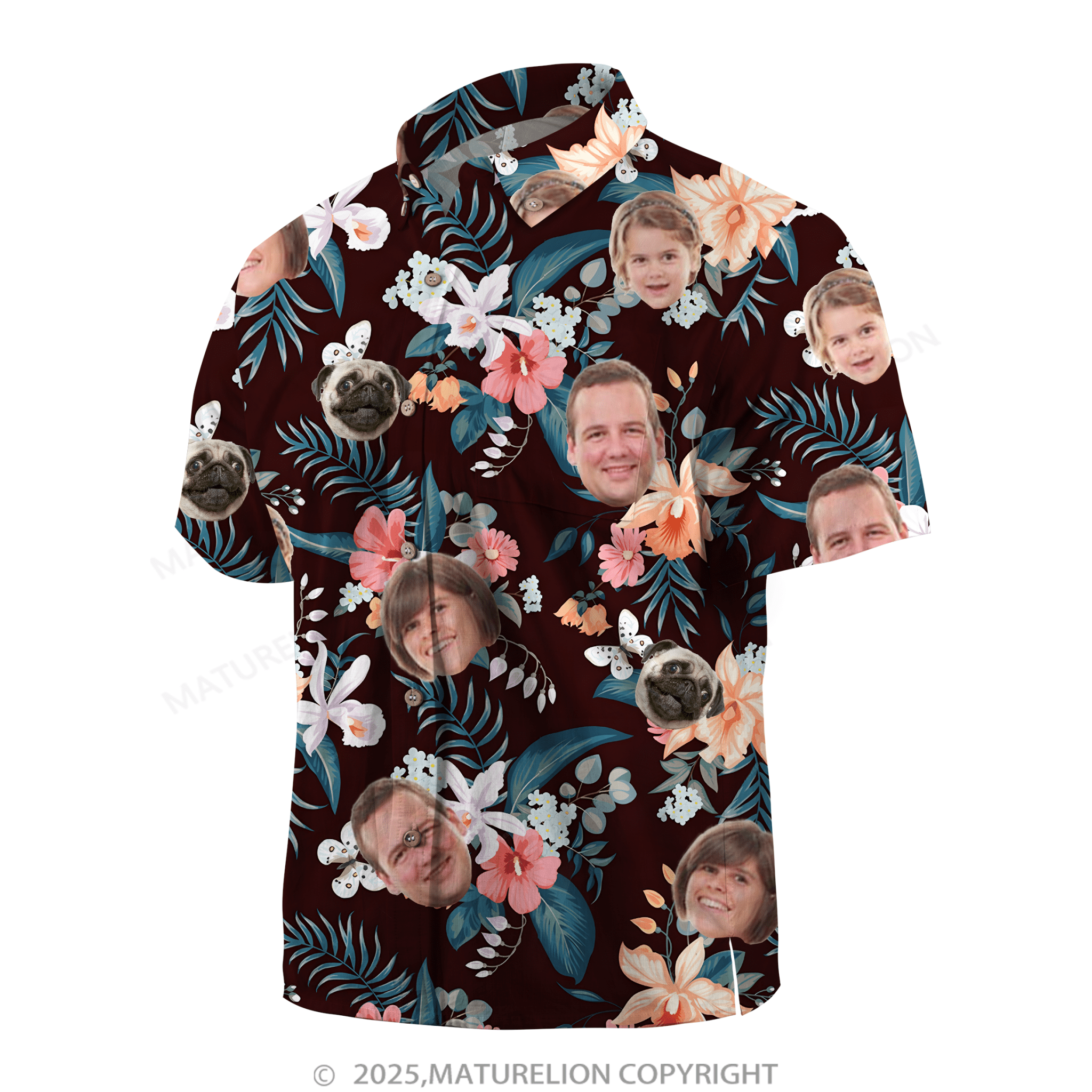 Maturelion Aloha Shirts Hawaiian Shirt Designed with Your Face Hawaiian Shirt